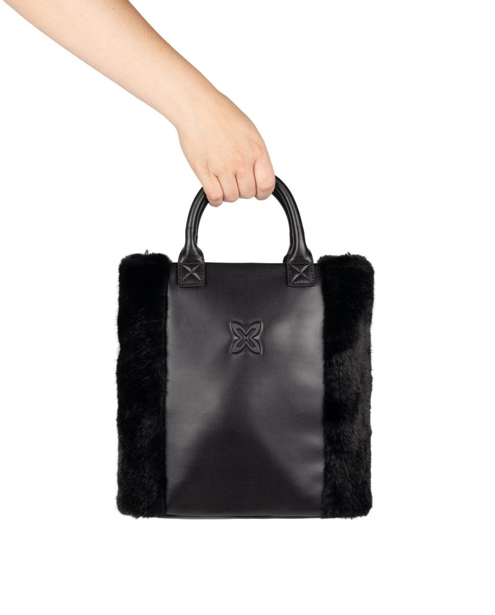 Bolso de casual de mujer FUR TOTE BLACK MUNICH - Negro Negro-5