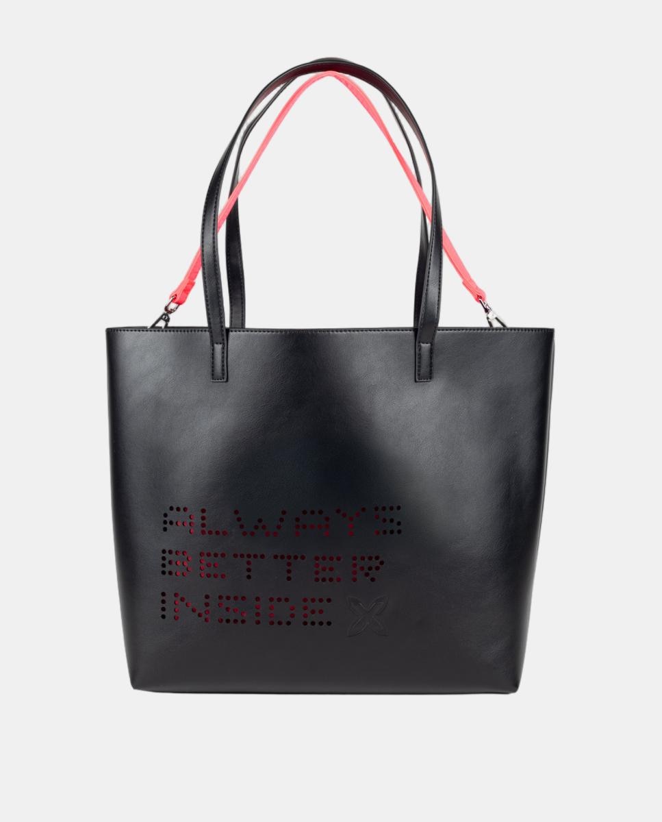 Imagen 0 de Bolso de casual de mujer HOLLOW SHOPPER BLACK/PINK MUNICH Negro