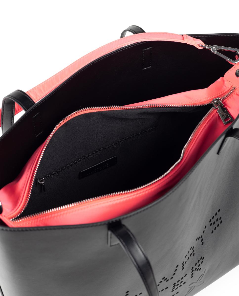 Bolso de casual de mujer HOLLOW SHOPPER BLACK/PINK MUNICH - Negro Negro-4
