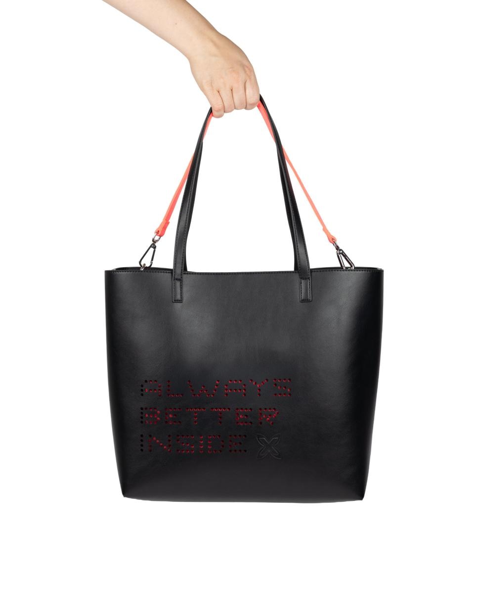 Bolso de casual de mujer HOLLOW SHOPPER BLACK/PINK MUNICH - Negro Negro-5