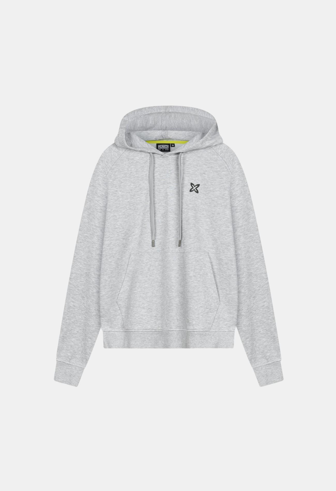 Sudadera de casual de hombre essentials hoodie grey melange MUNICH - Gris Gris-1
