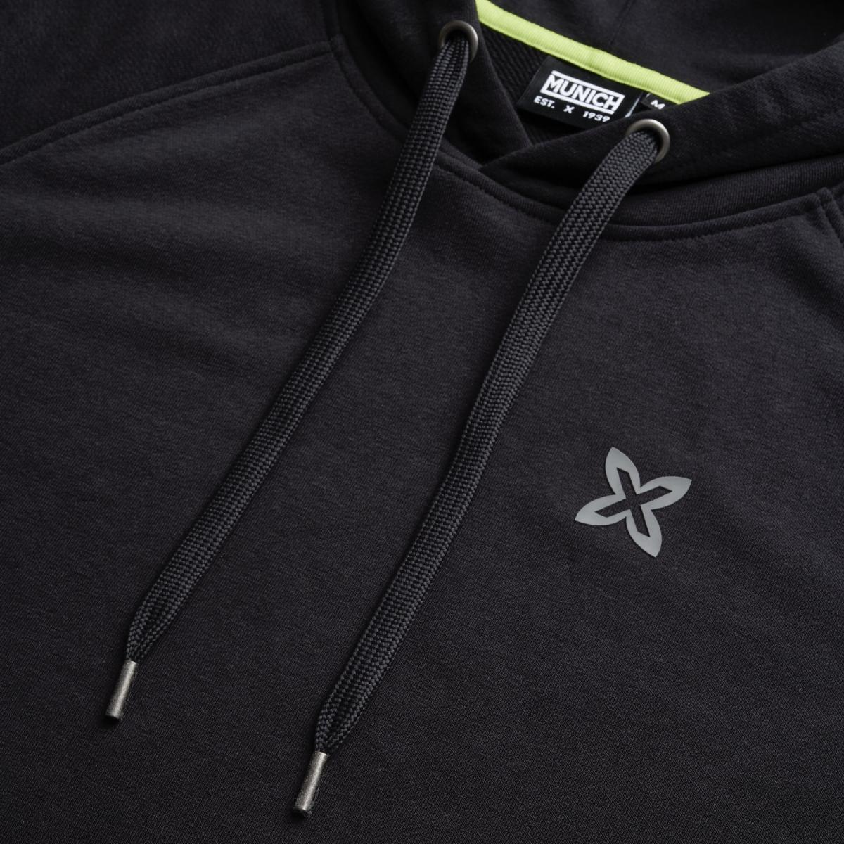 Sudadera de casual de hombre essentials hoodie black MUNICH - Negro Negro-3
