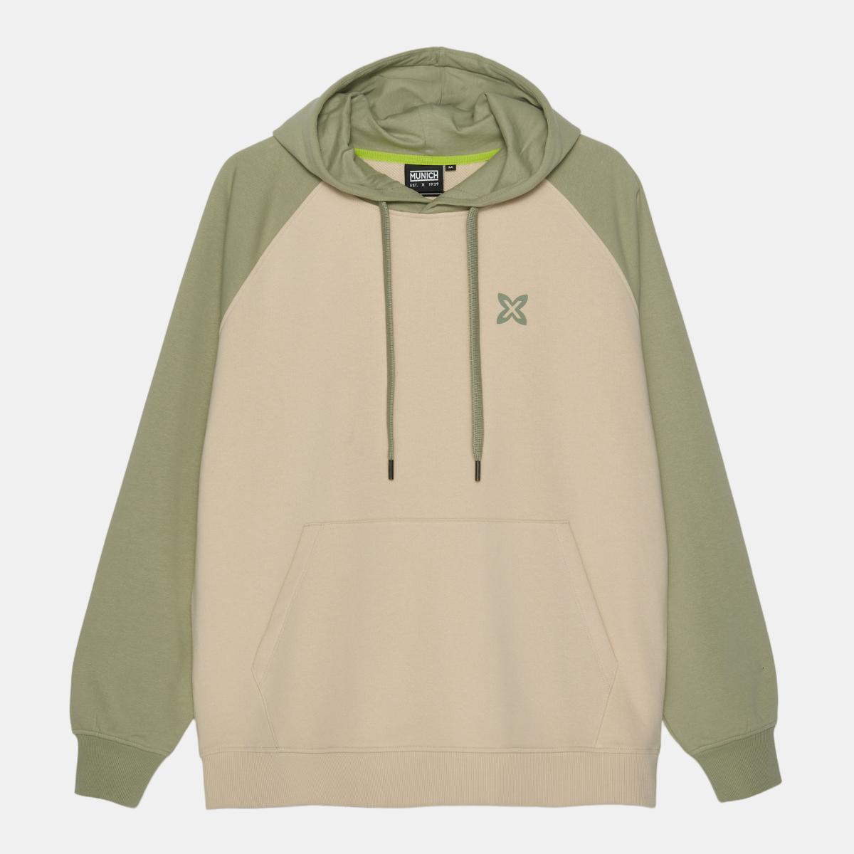 Sudadera de casual de hombre essentials hoodie bicolor green MUNICH - Multicolor Multicolor-1