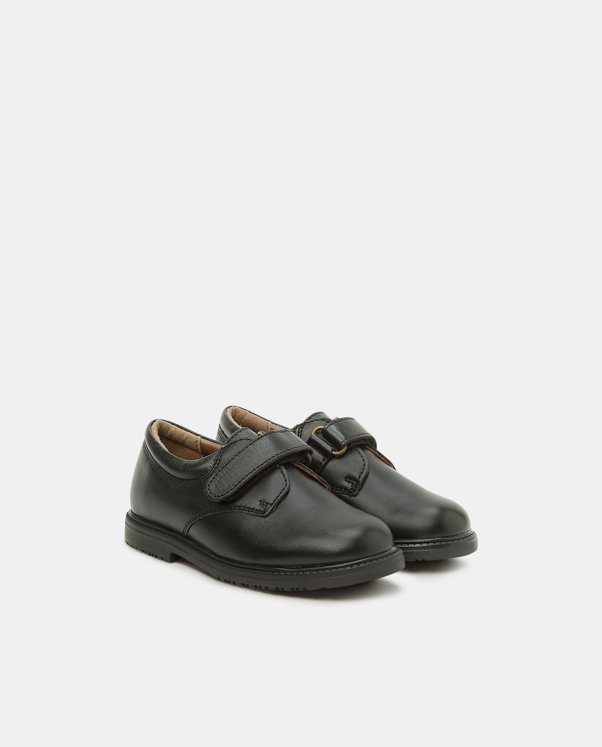 Zapato de piel con velcro 24-30 Negro-2