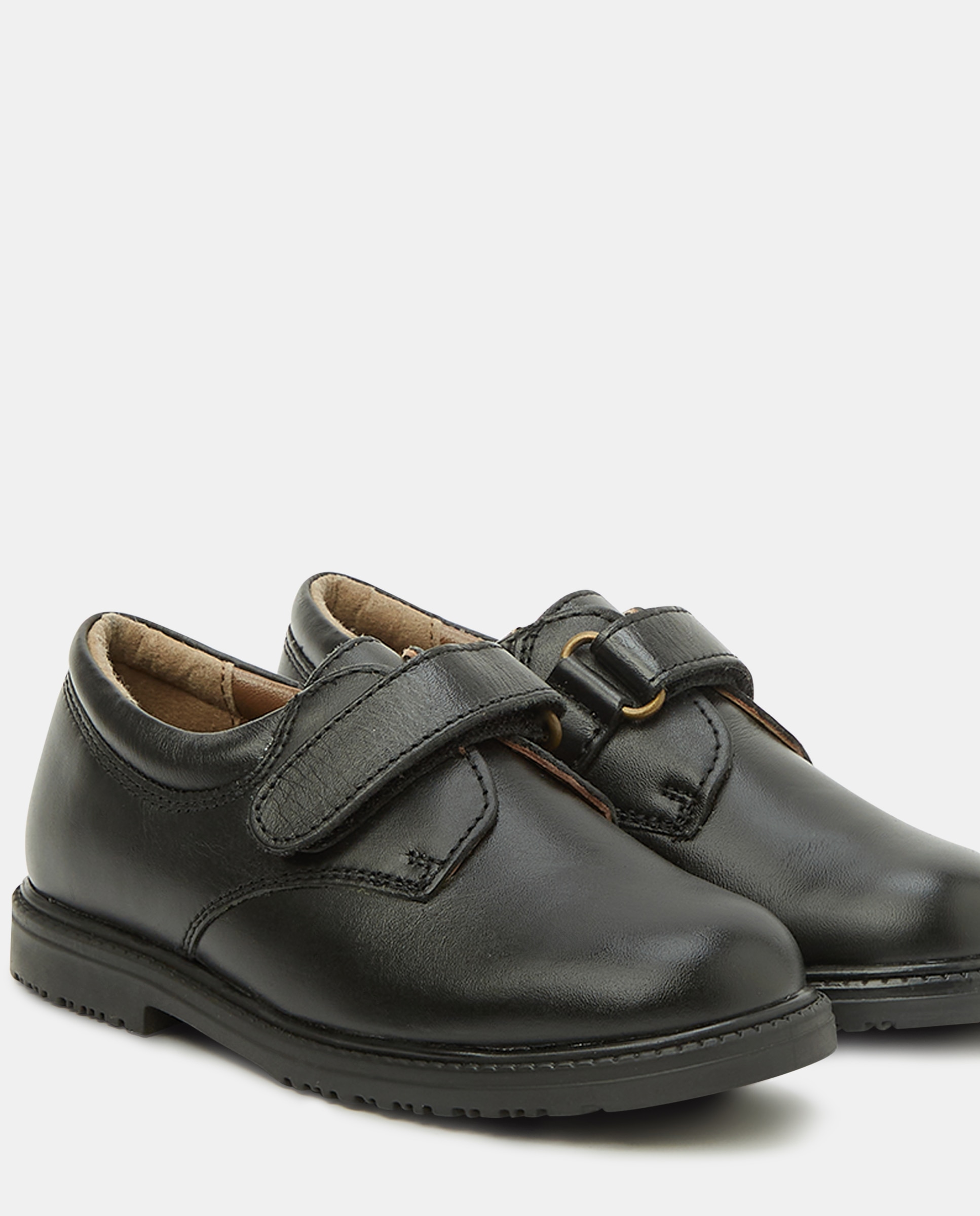 Zapato de piel con velcro 24-30 Negro-5