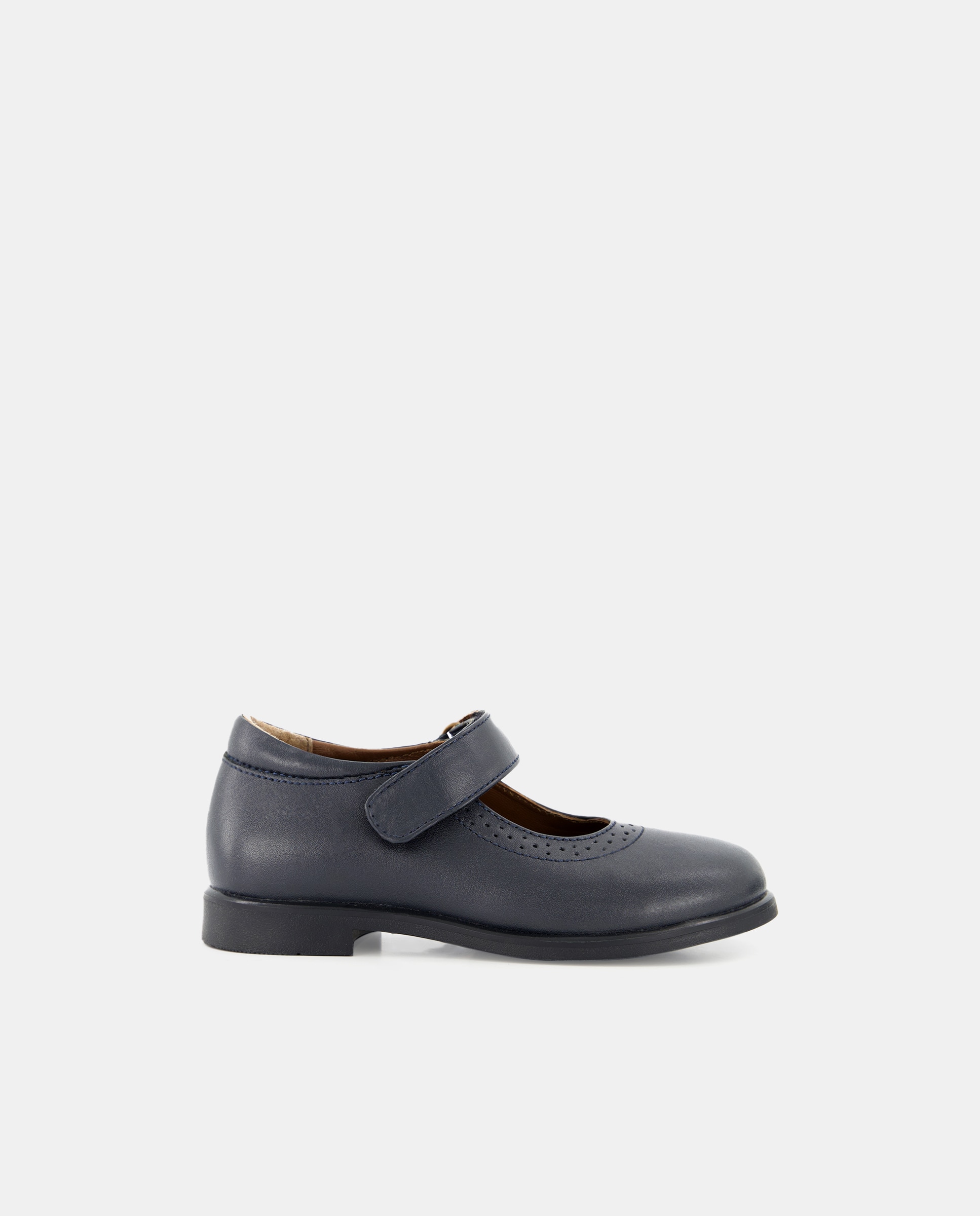 Merceditas de piel con velcro 24-30 Azul marino-1
