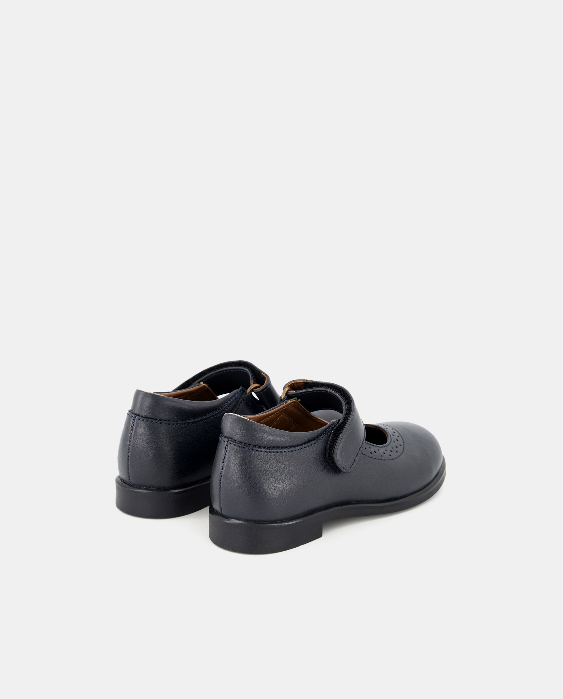 Merceditas de piel con velcro 24-30 Azul marino-3