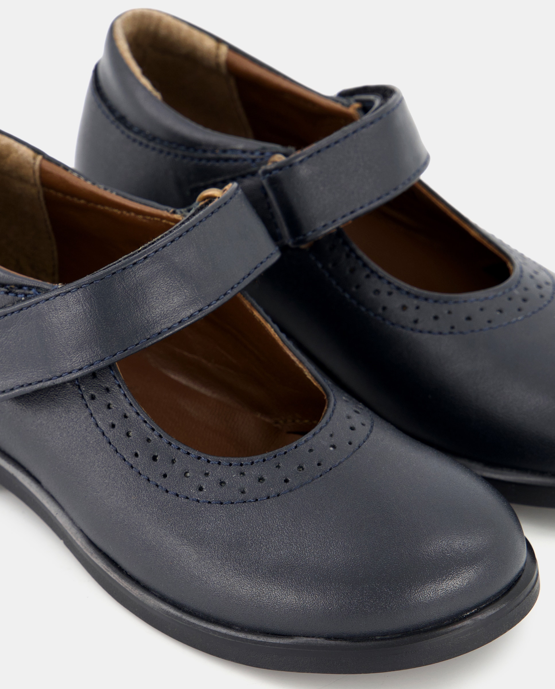 Merceditas de piel con velcro 24-30 Azul marino-5