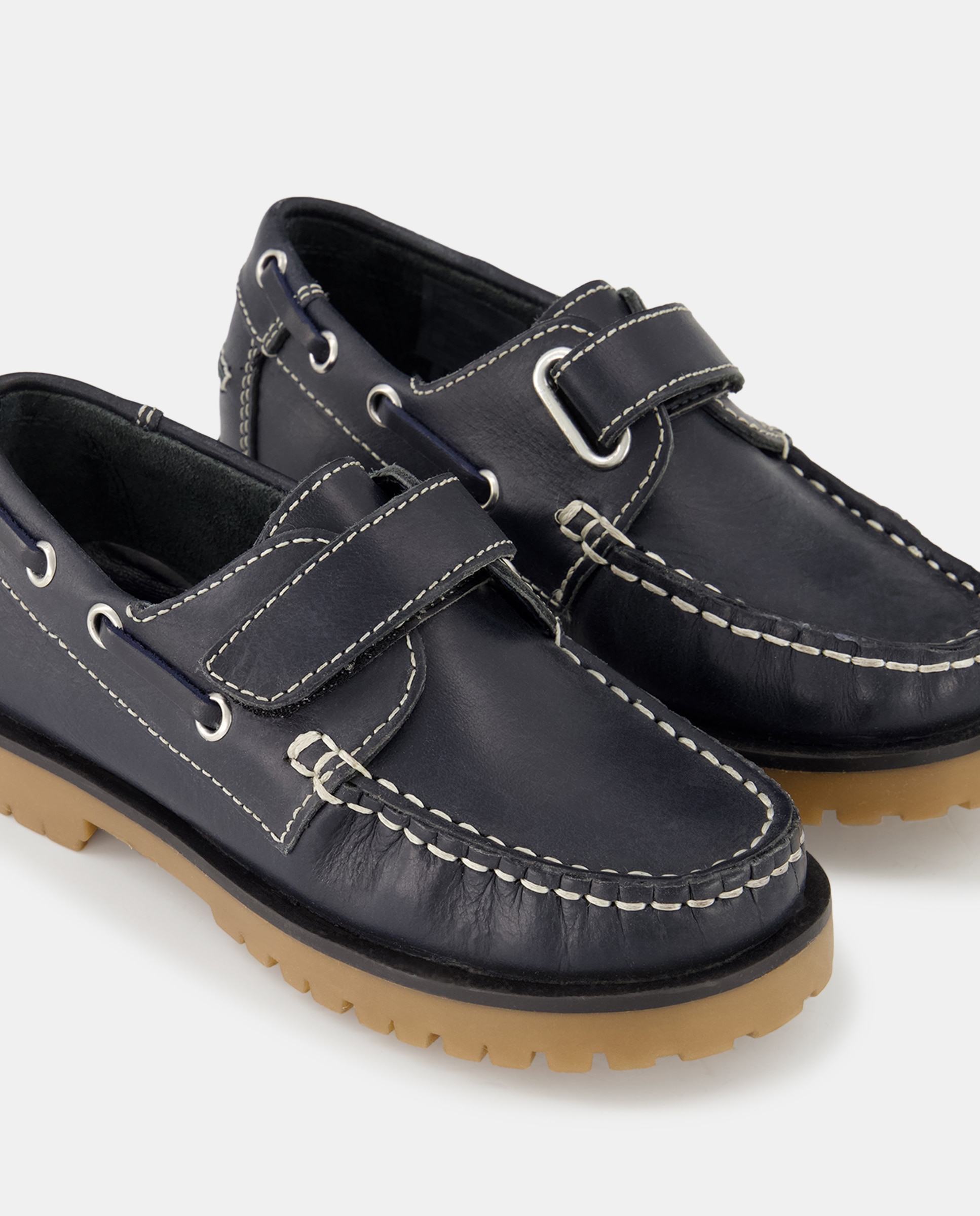Náutico de piel con velcro 25-34 Azul marino-5