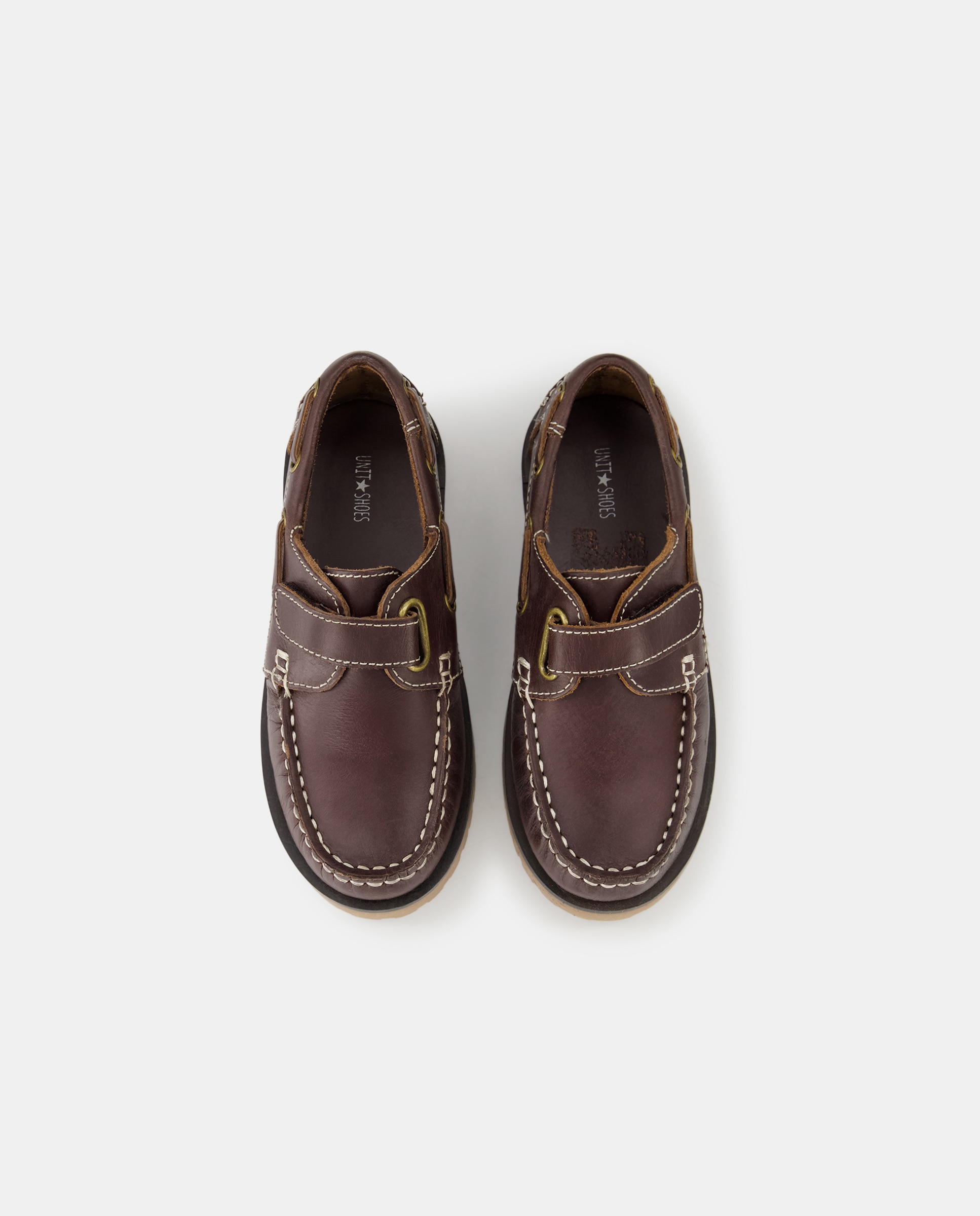Náutico de piel con velcro 25-34 Marrón oscuro-4