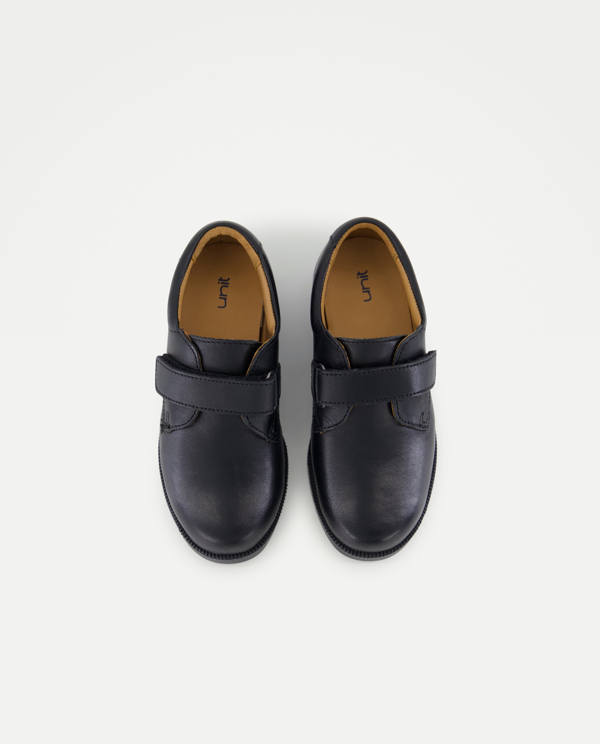 Zapato de colegio de piel con velcro Negro-4