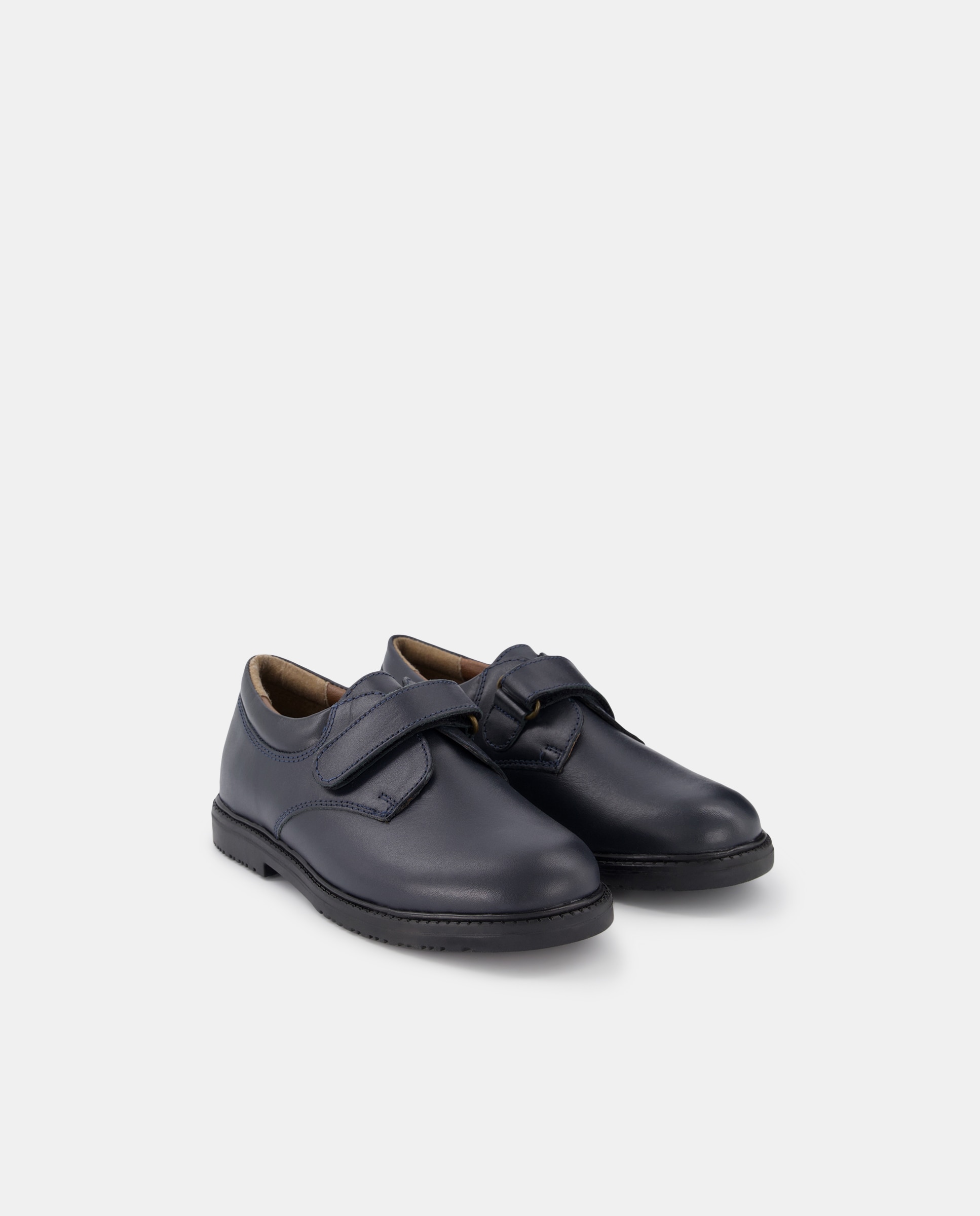 Zapato de piel con velcro 31-41 Azul marino-2