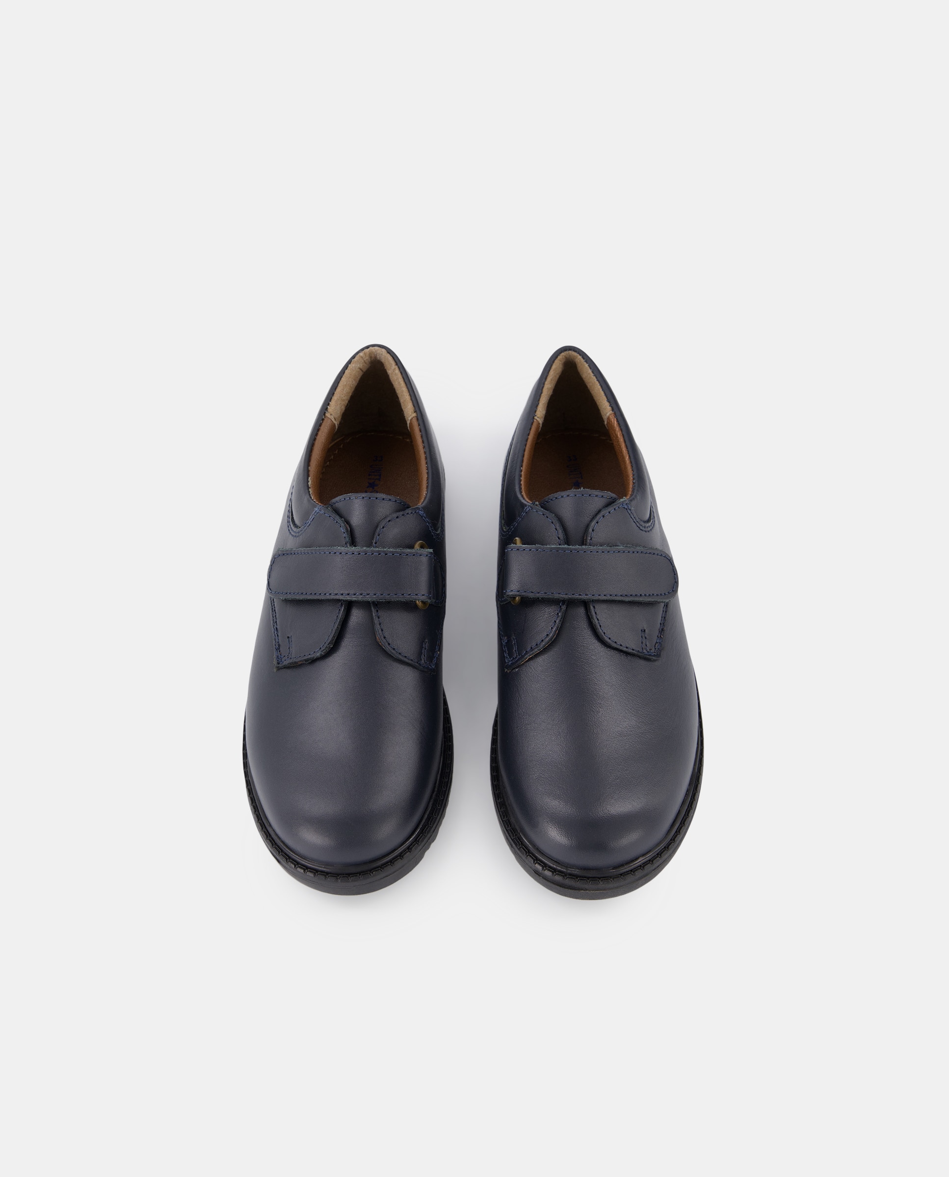 Zapato de piel con velcro 31-41 Azul marino-4