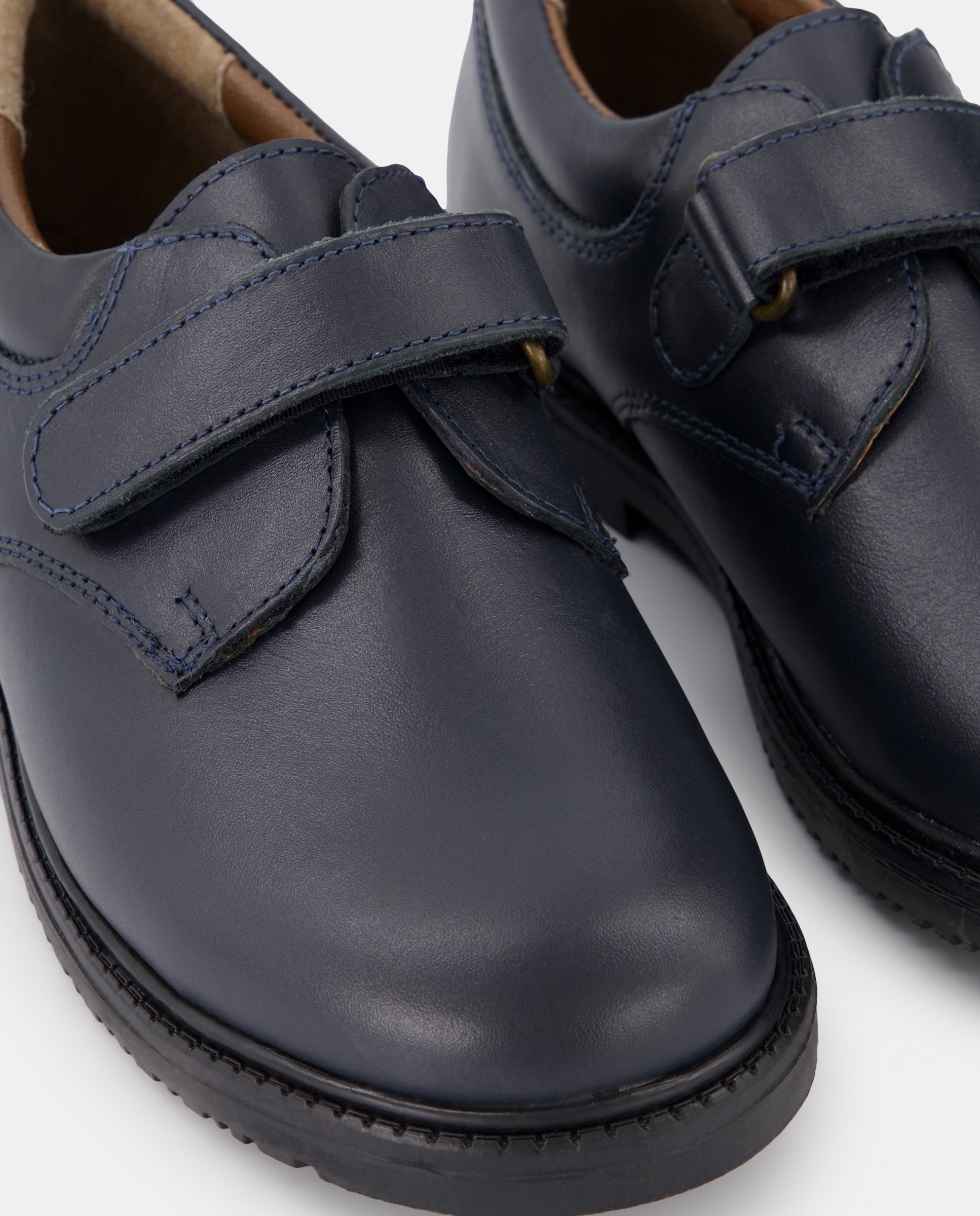Zapato de piel con velcro 31-41 Azul marino-5