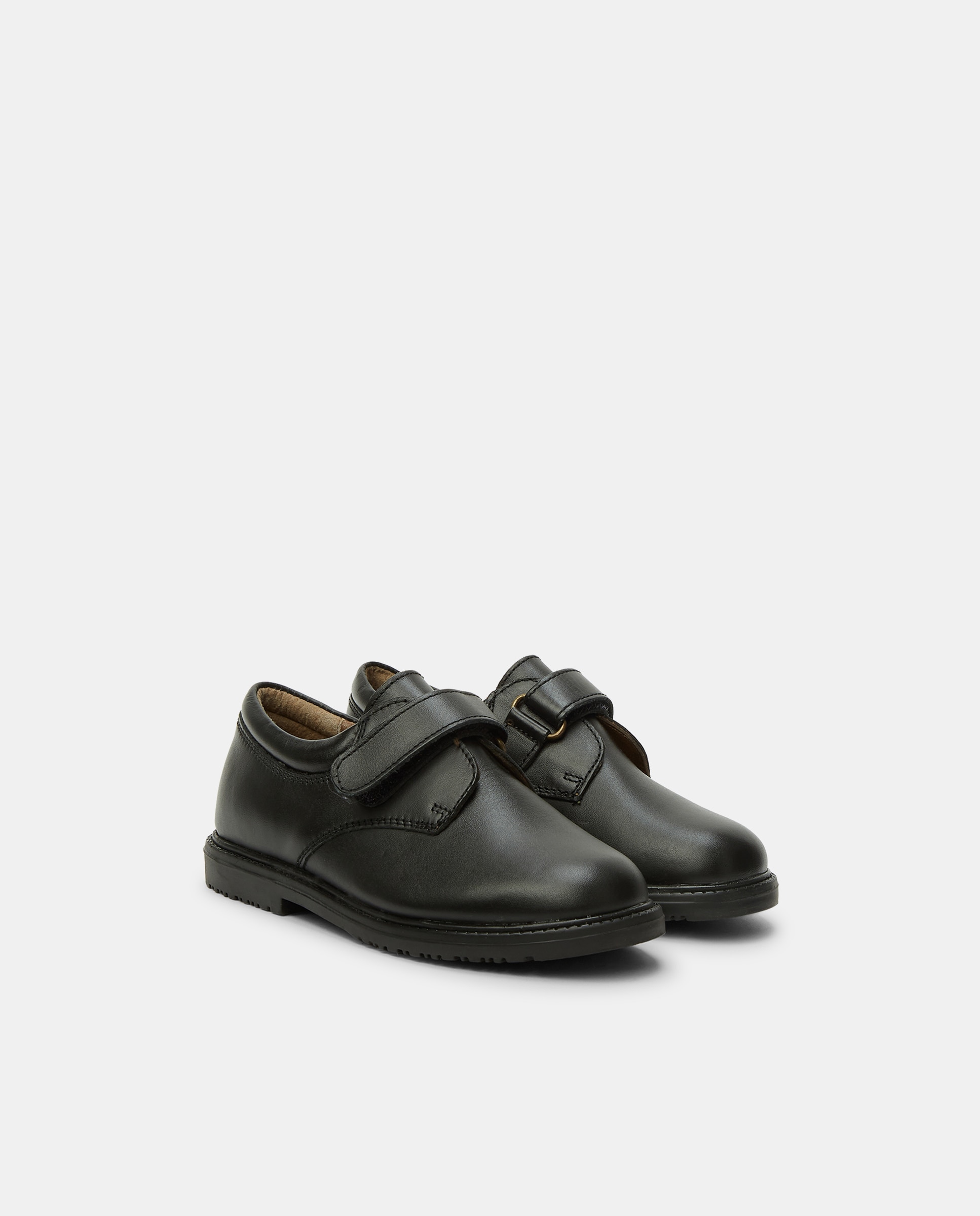 Zapato de piel con velcro 31-41 Negro-2
