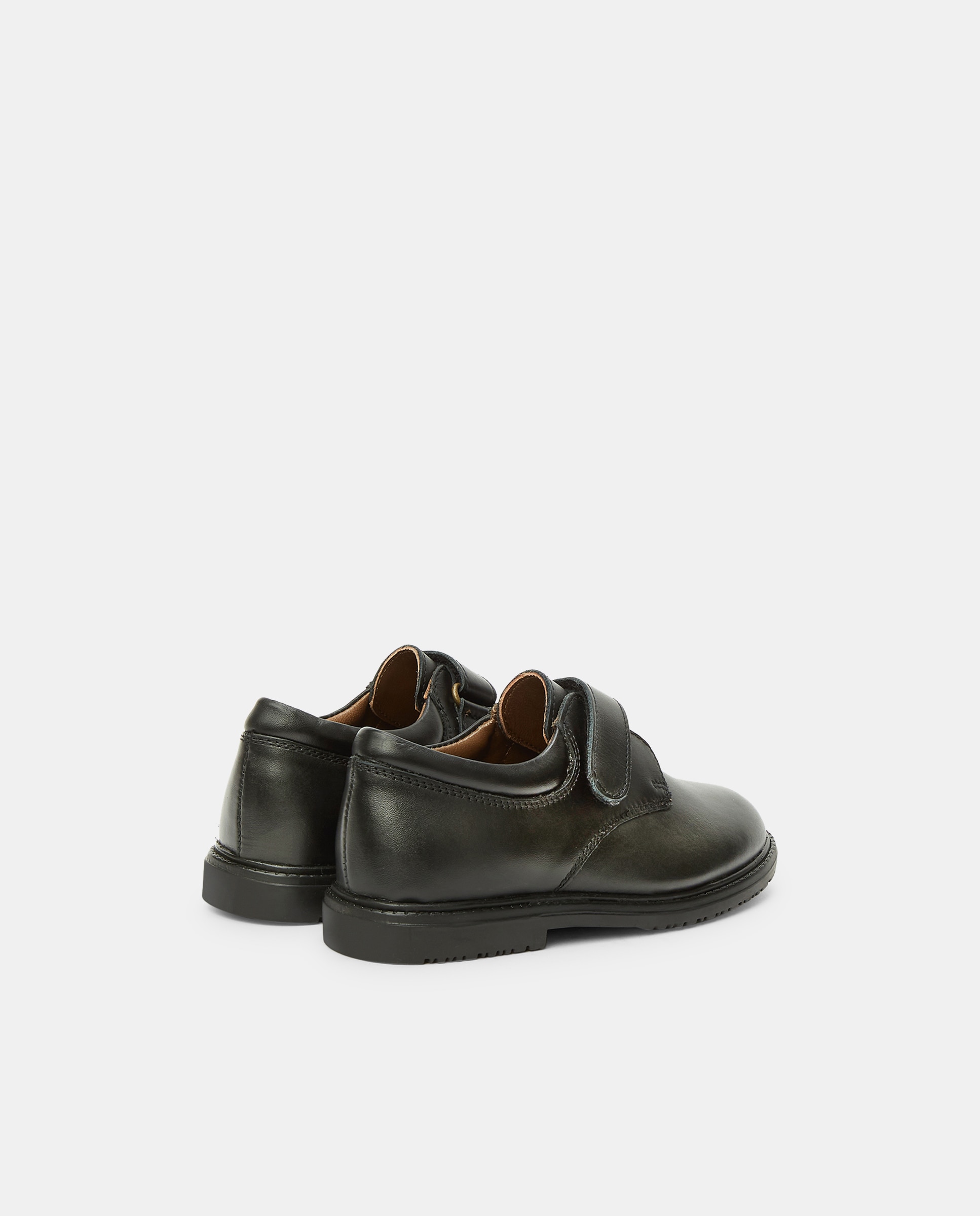 Zapato de piel con velcro 31-41 Negro-3
