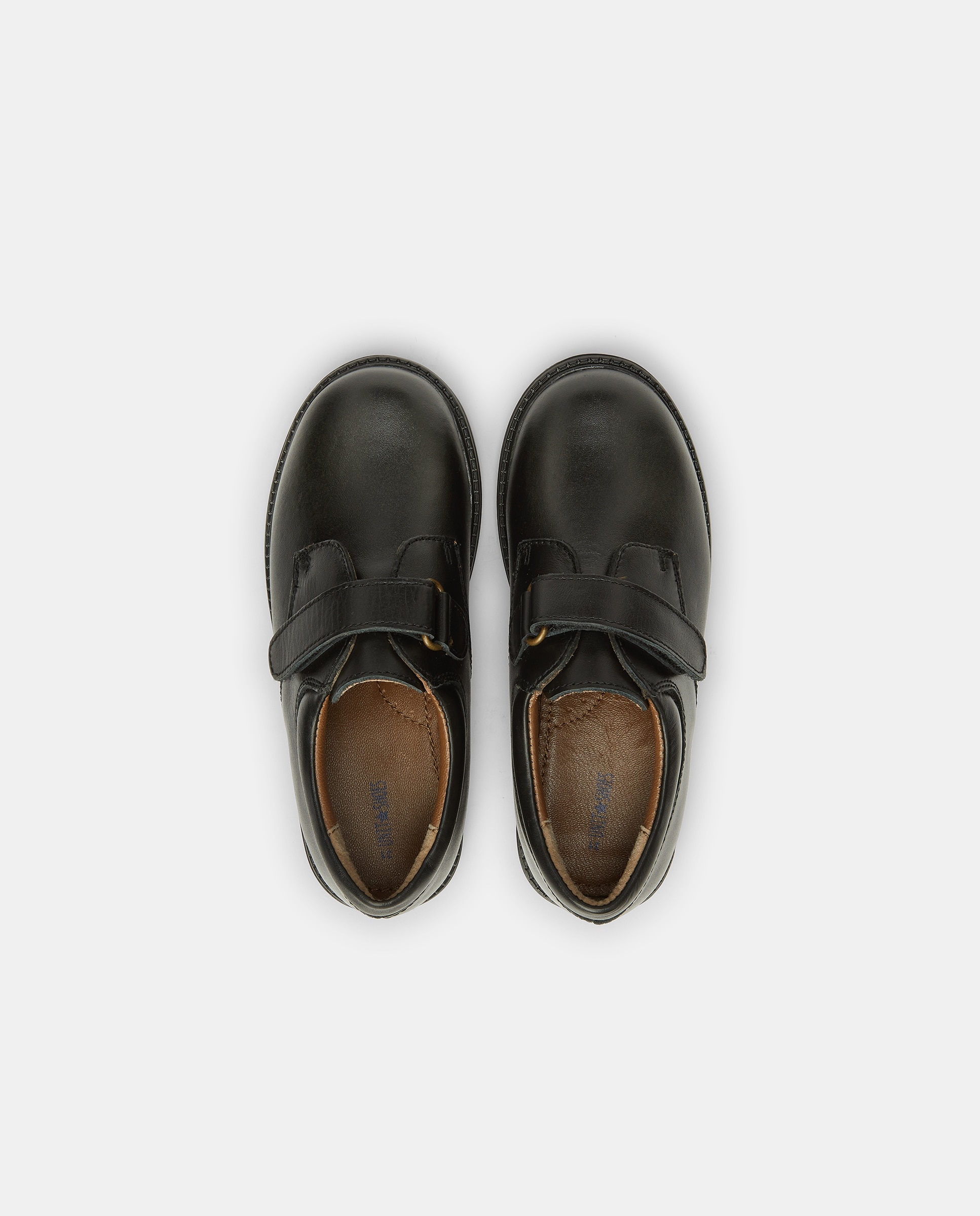Zapato de piel con velcro 31-41 Negro-4