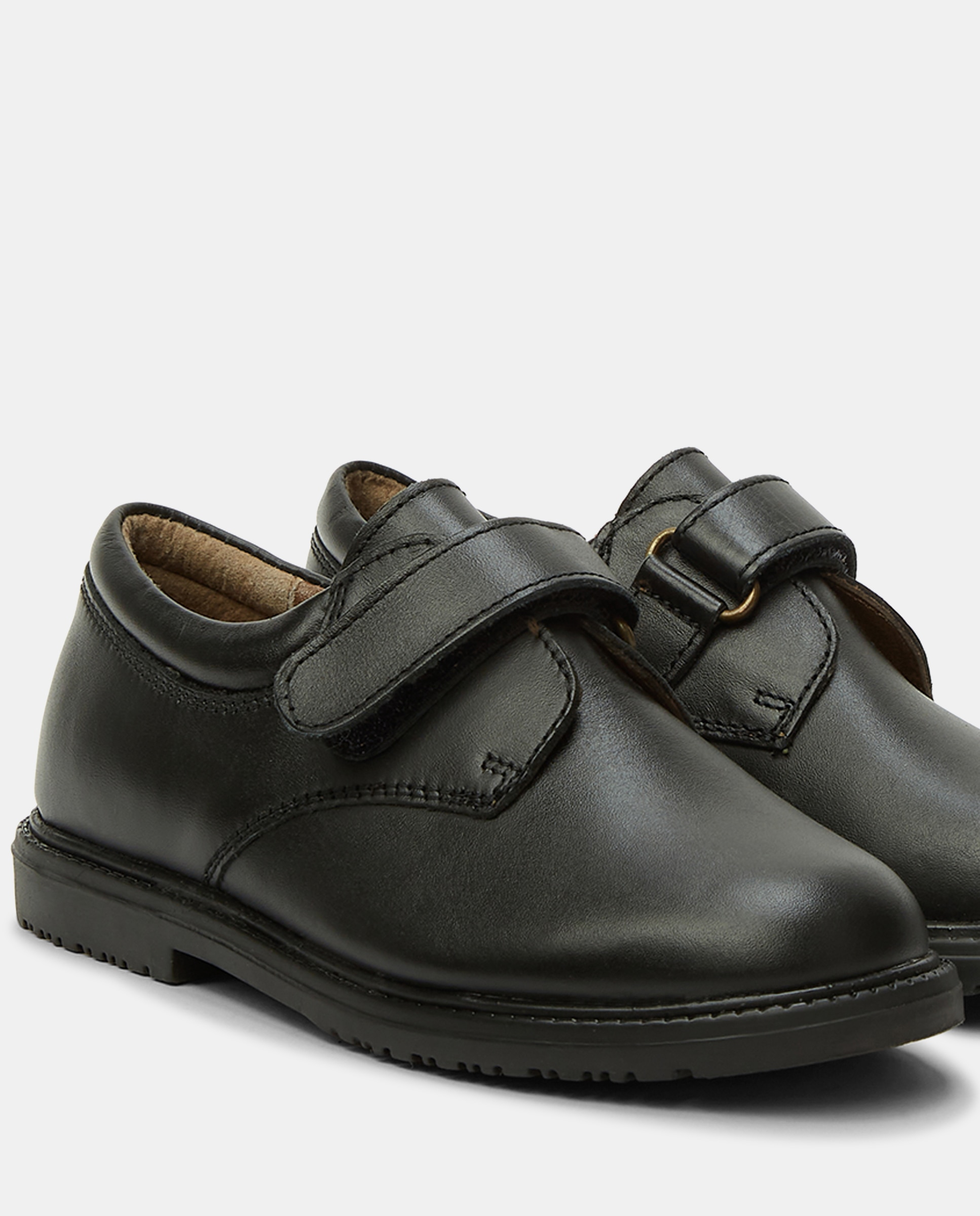 Zapato de piel con velcro 31-41 Negro-5