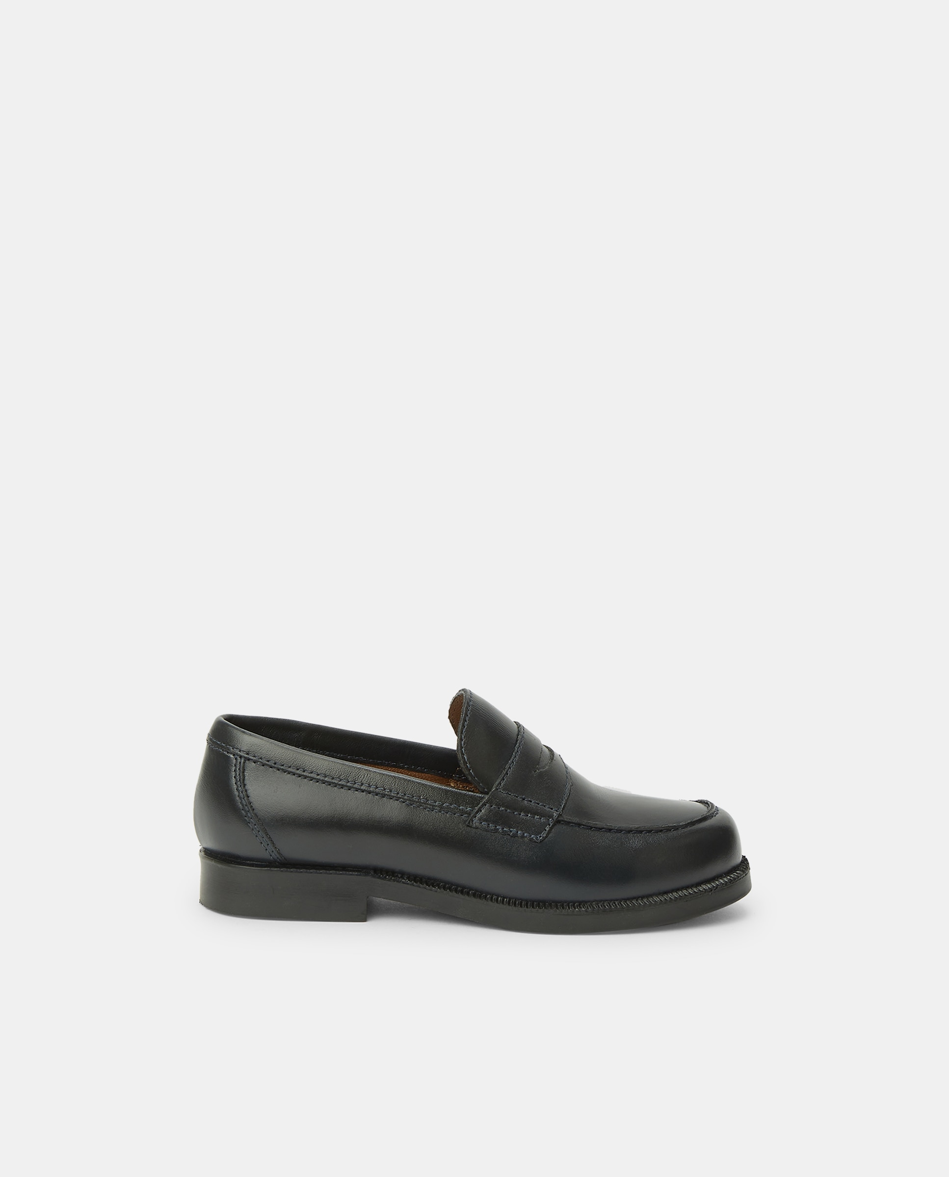 Mocasín de piel con antifaz 31-41 Azul marino-1