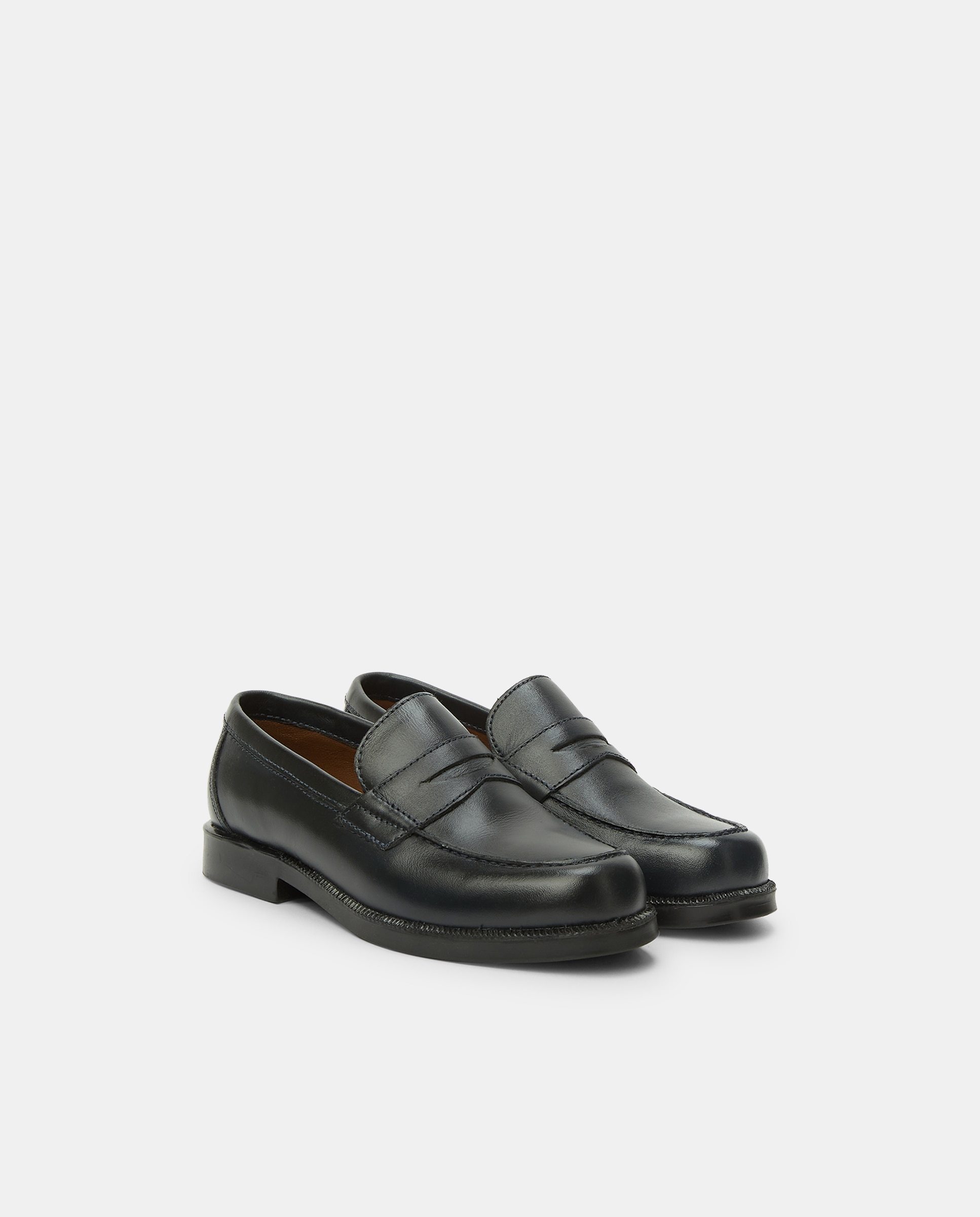 Mocasín de piel con antifaz 31-41 Azul marino-2