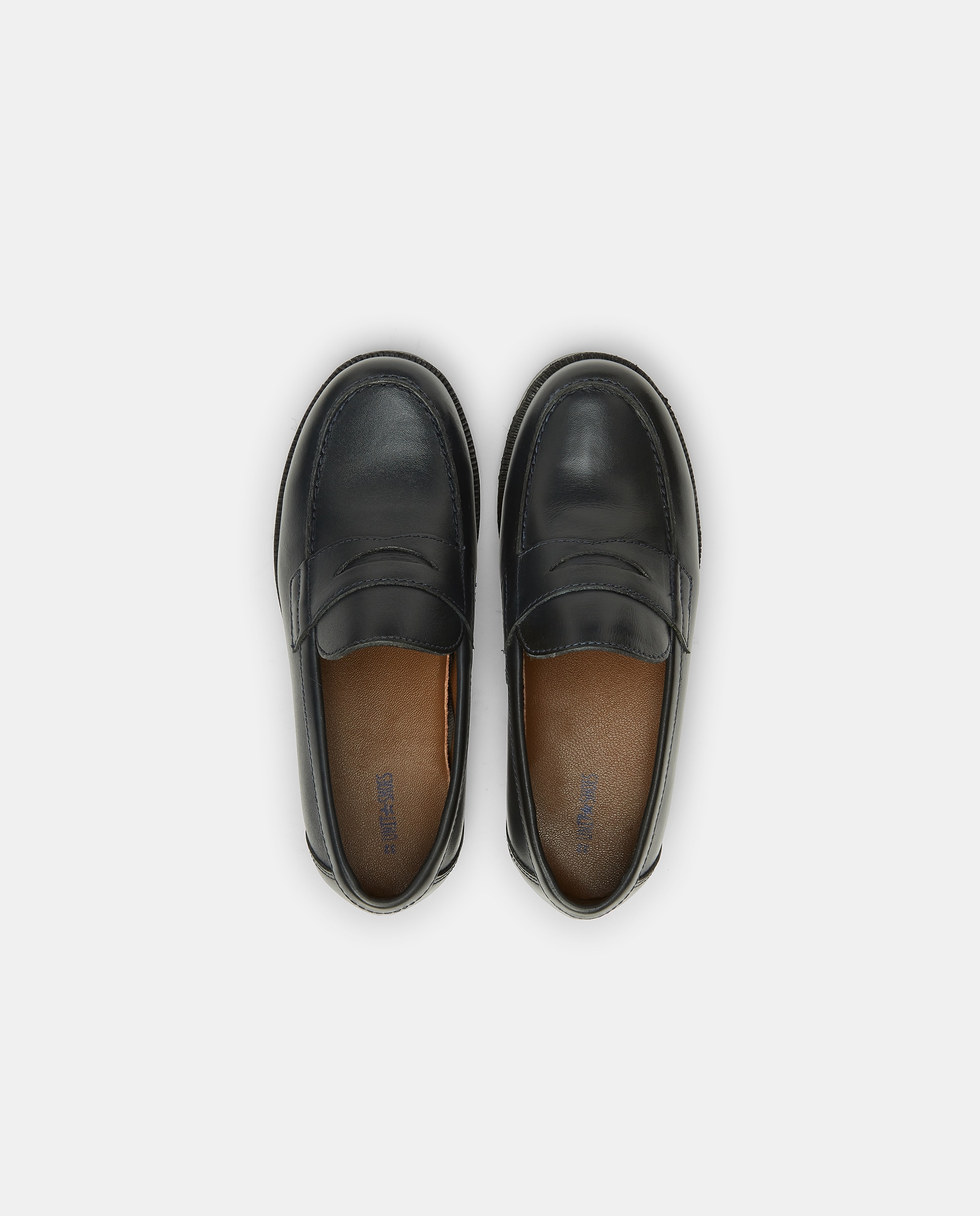 Mocasín de piel con antifaz 31-41 Azul marino-4