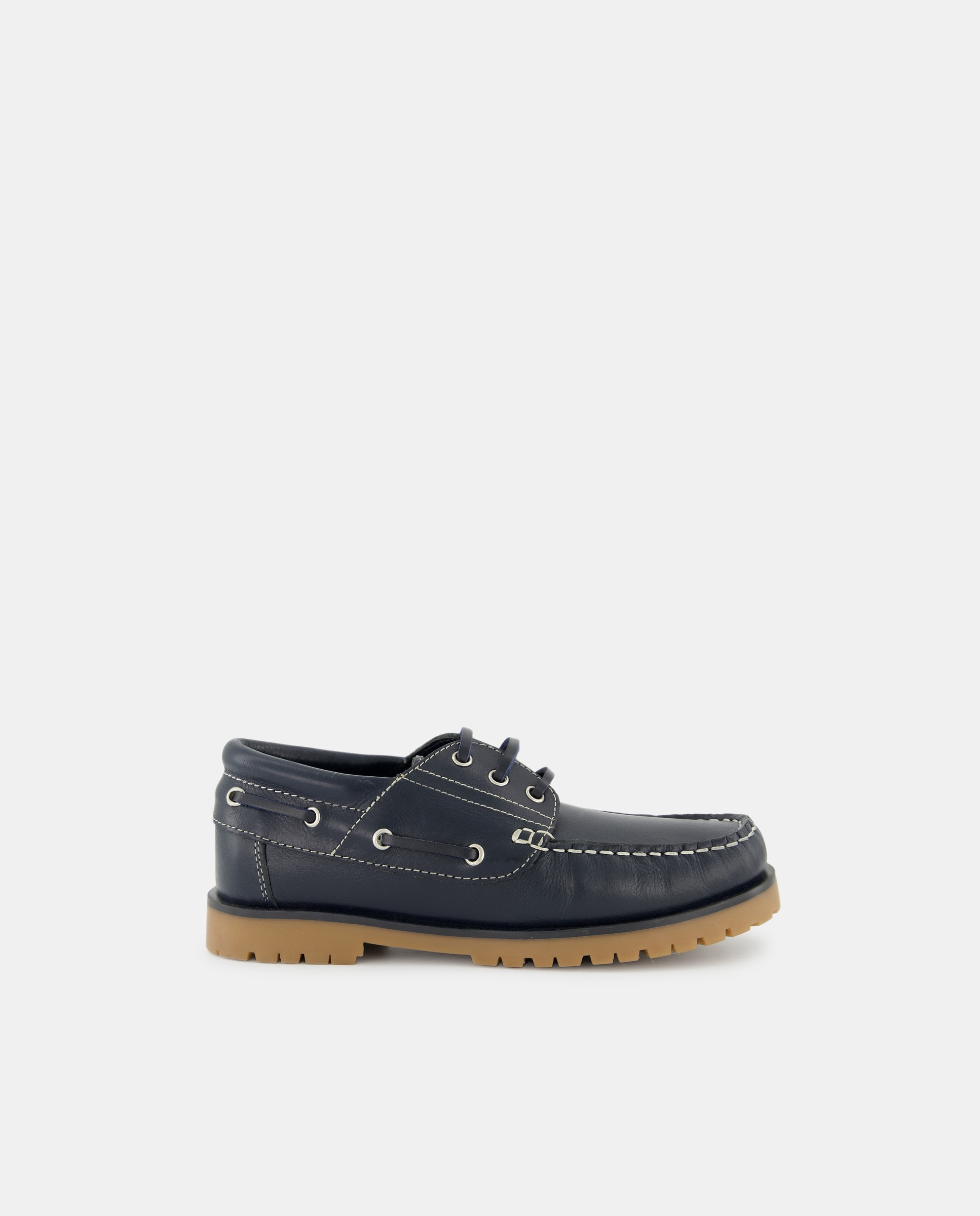 Náutico de piel con cordones 31-41 Azul marino-1