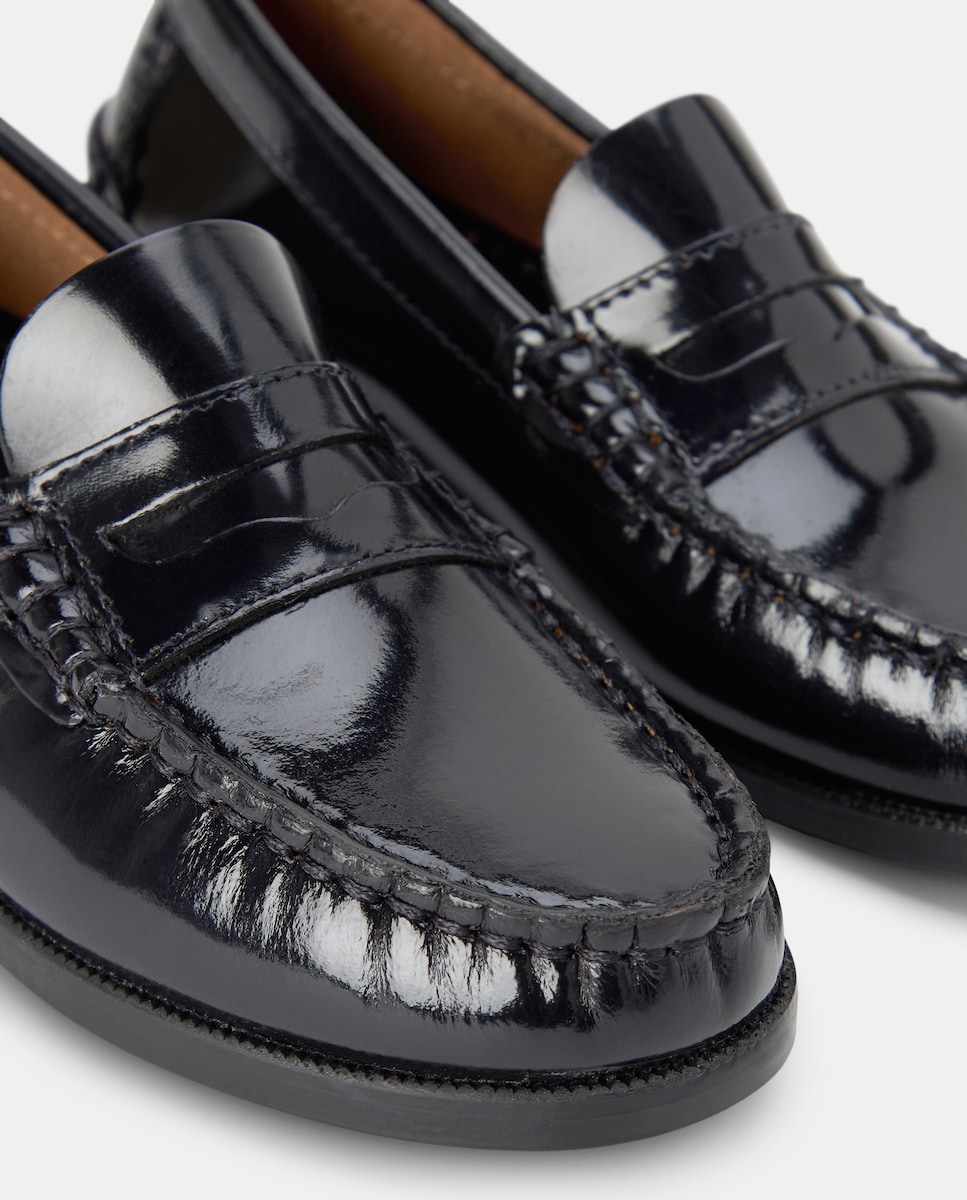 Mocasín infantil clásico de piel Azul marino-5