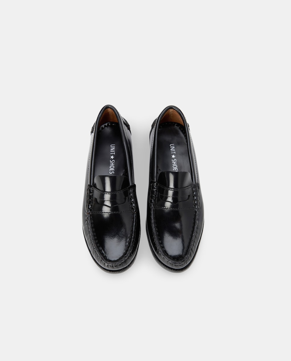 Mocasín infantil clásico de piel Negro-4