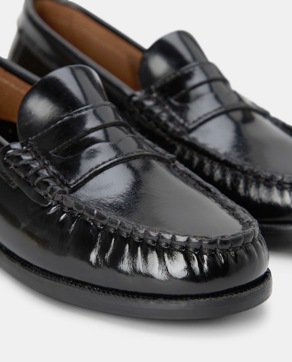 Mocasín infantil clásico de piel Negro-5