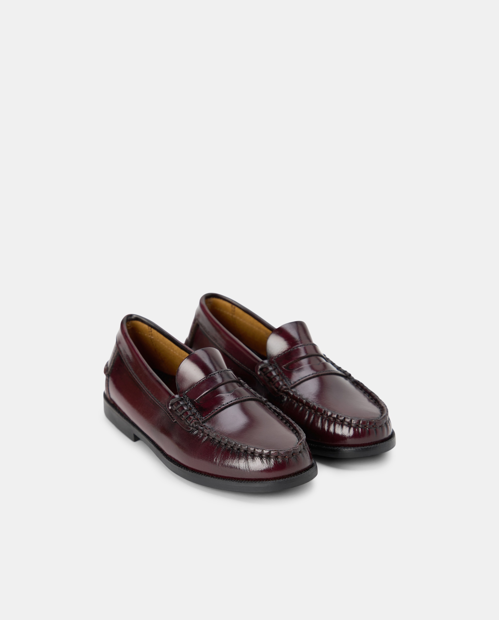 Mocasín infantil clásico de piel Burdeos-2