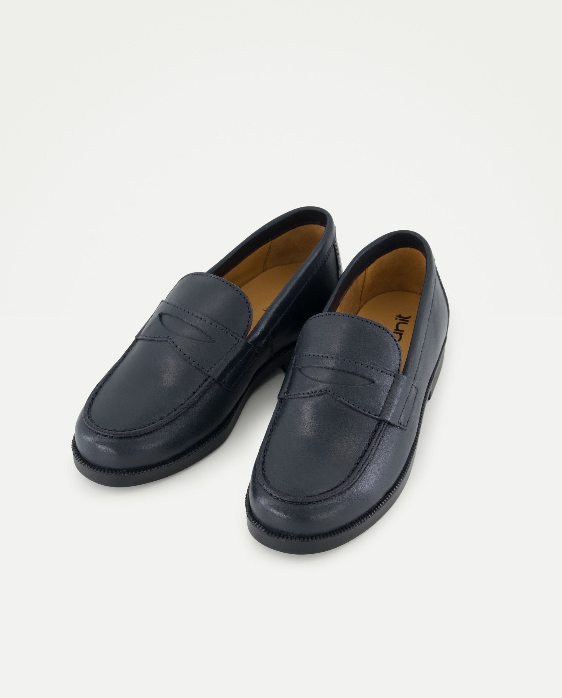 Mocasín de piel con antifaz Azul marino-2