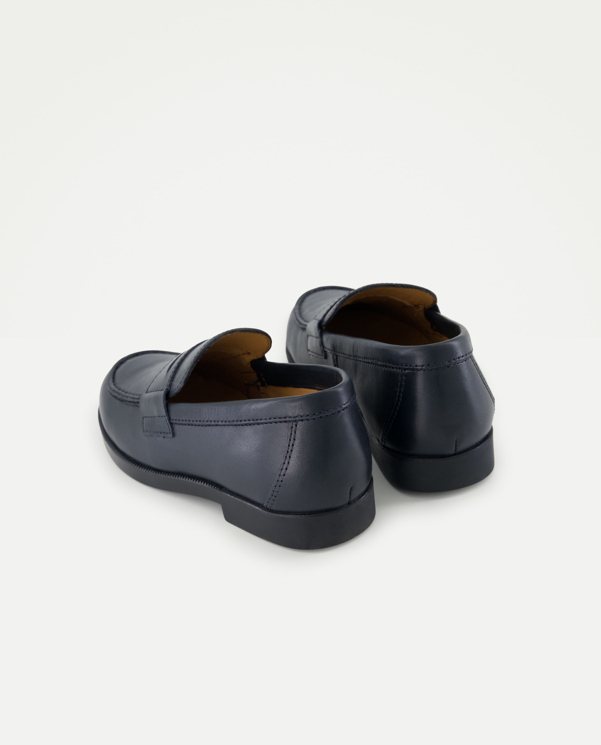 Mocasín de piel con antifaz Azul marino-3