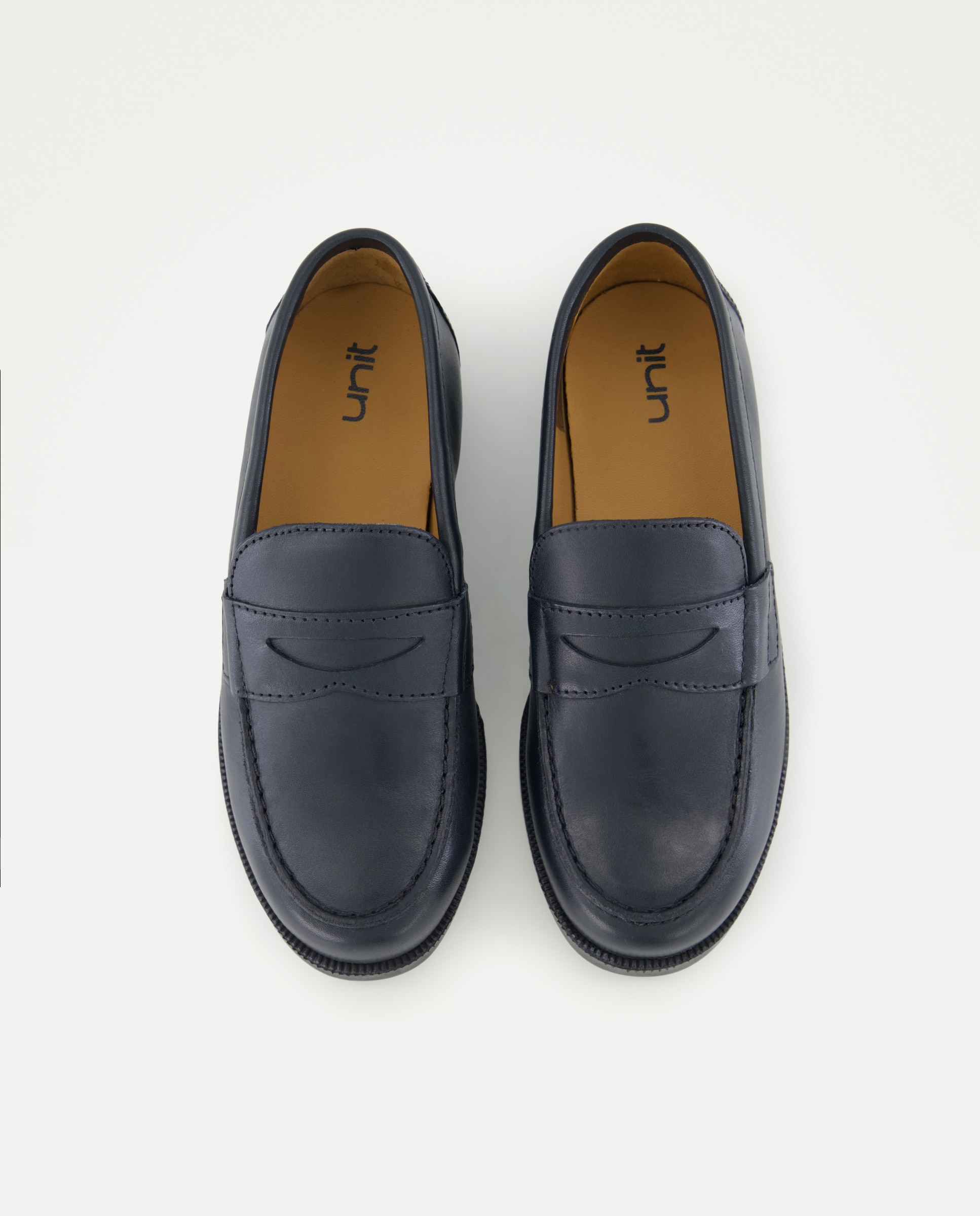 Mocasín de piel con antifaz Azul marino-4