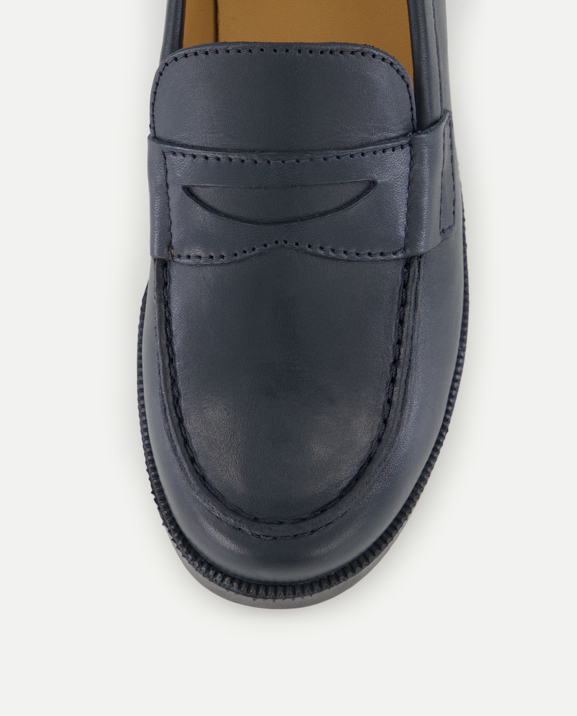 Mocasín de piel con antifaz Azul marino-5