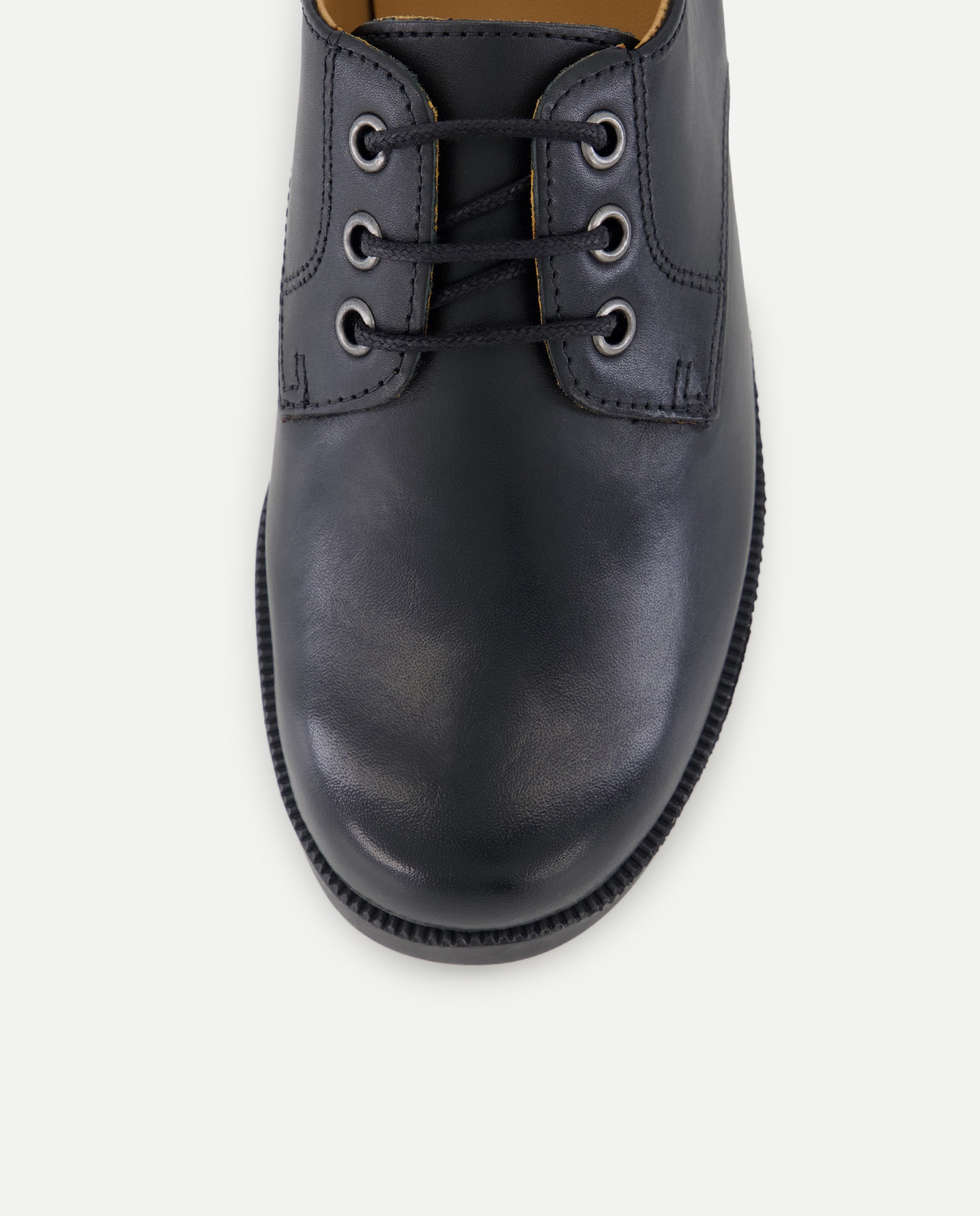 Zapato de piel con cordones Negro-5
