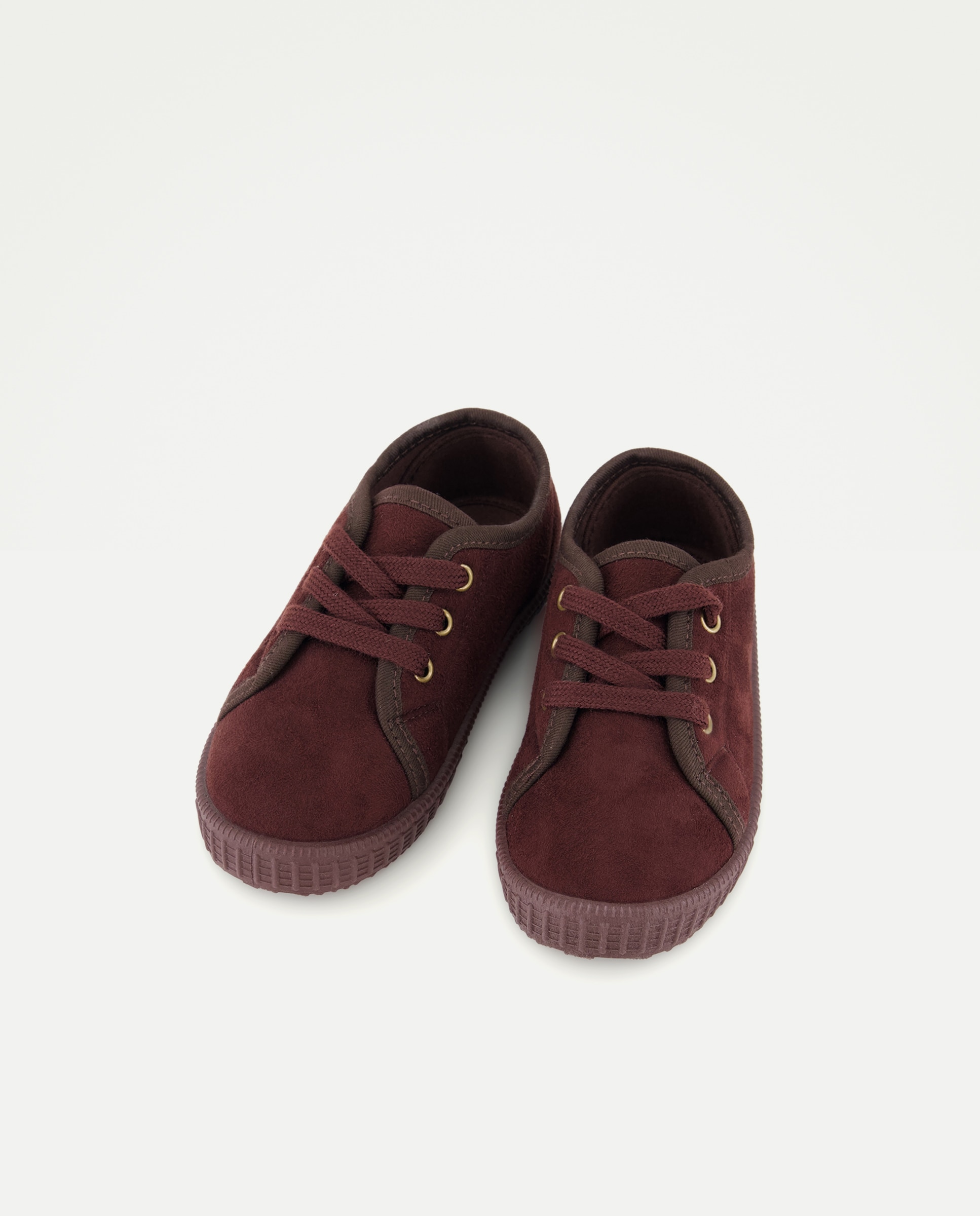 Bamba bebés microfibra con cordones Chocolate-2