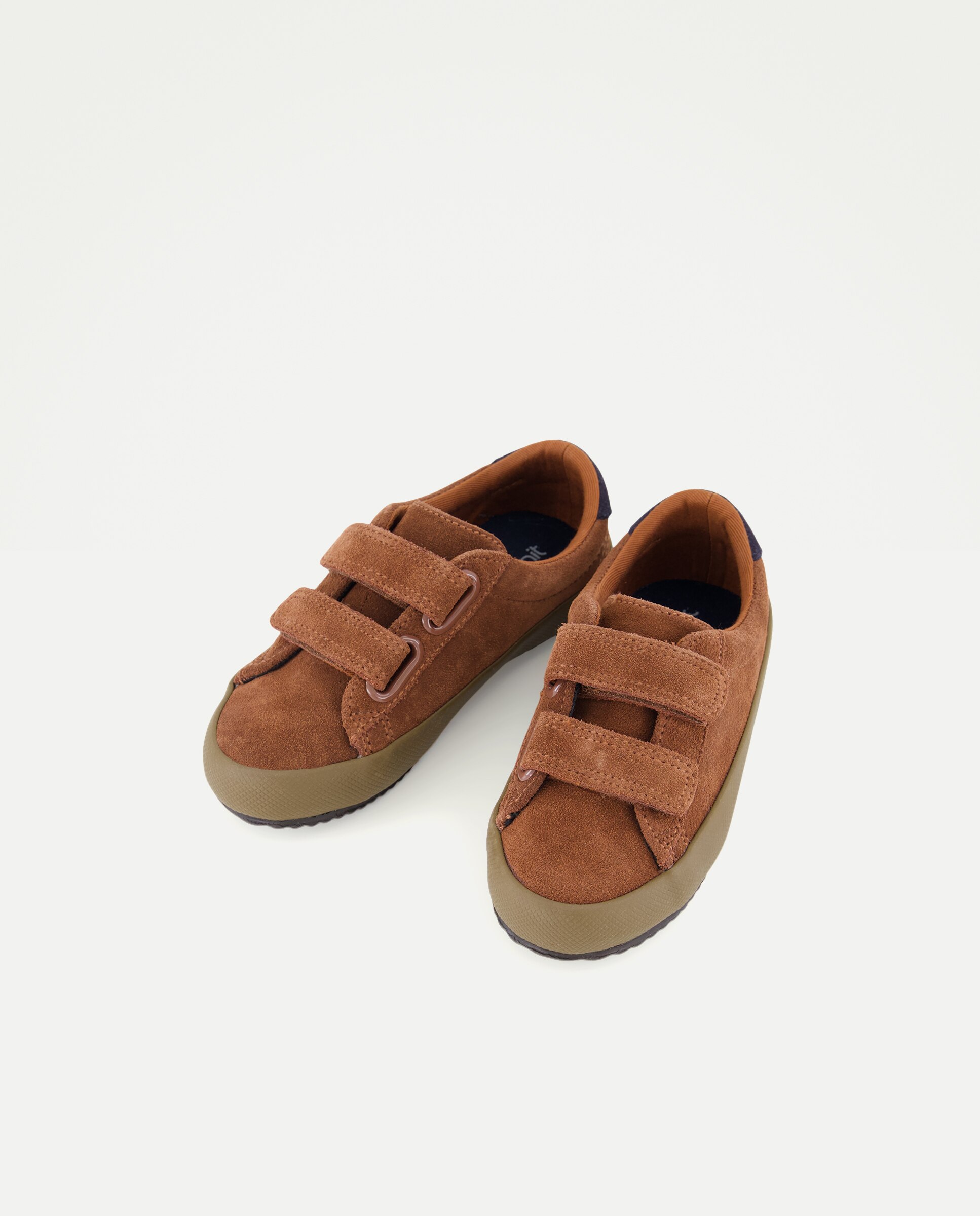Zapato bebés con velcro de piel Marrón-2