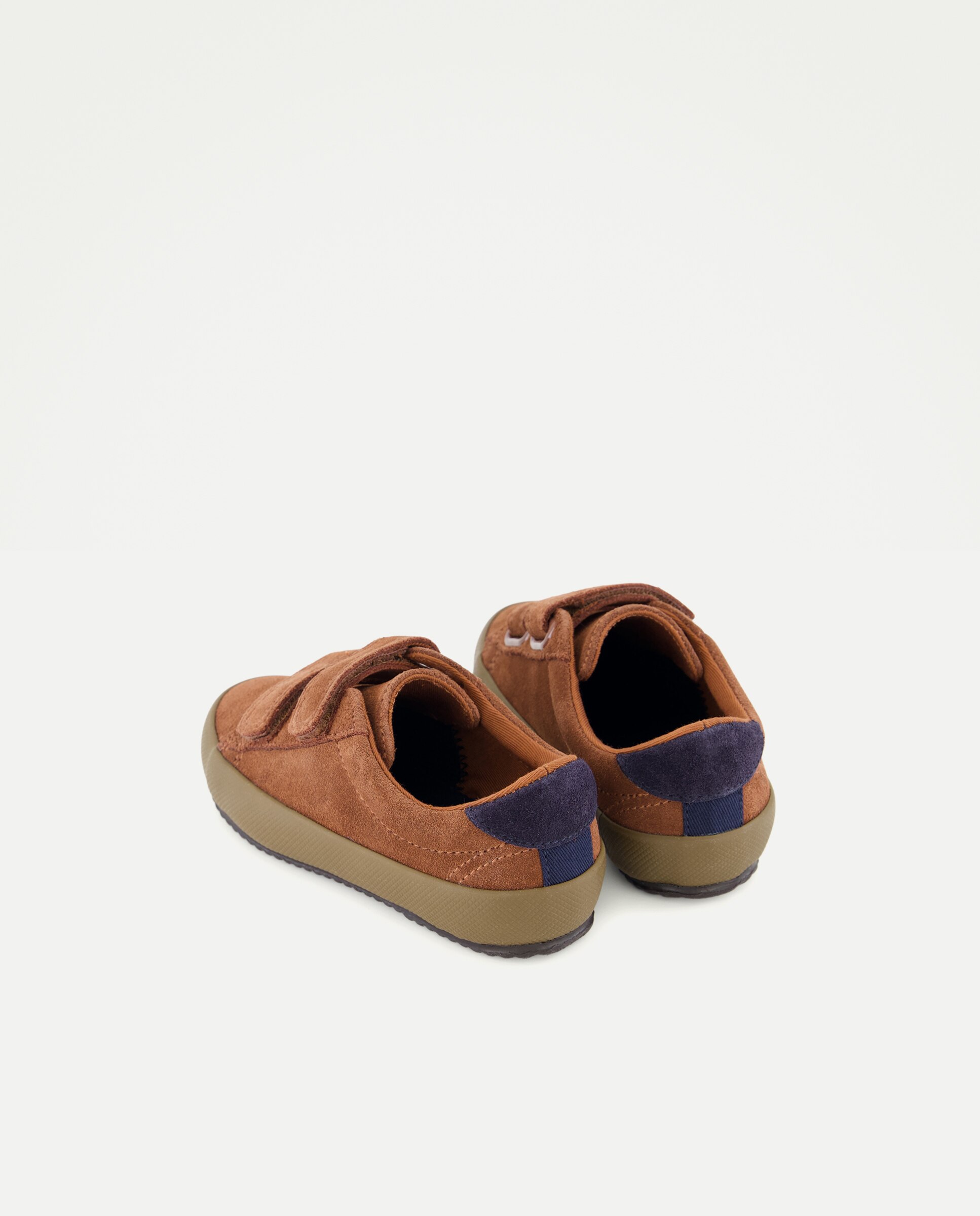 Zapato bebés con velcro de piel Marrón-3
