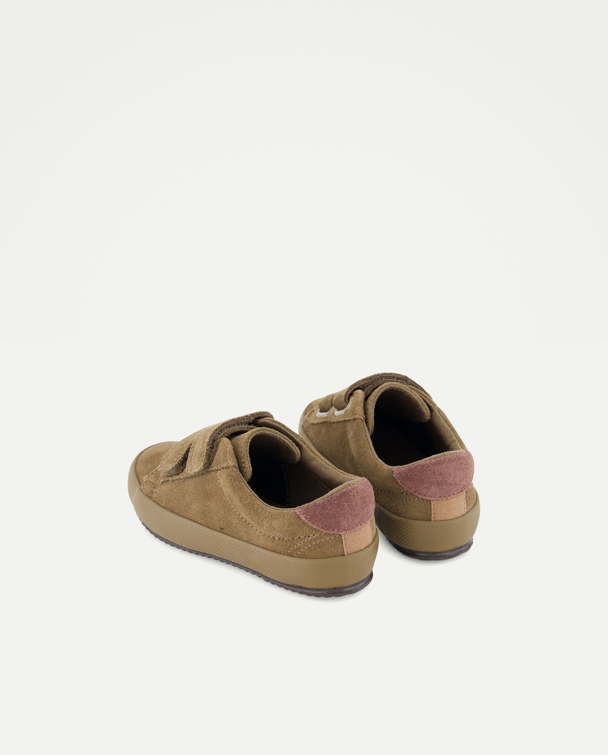 Zapato bebés con velcro de piel Verde-3