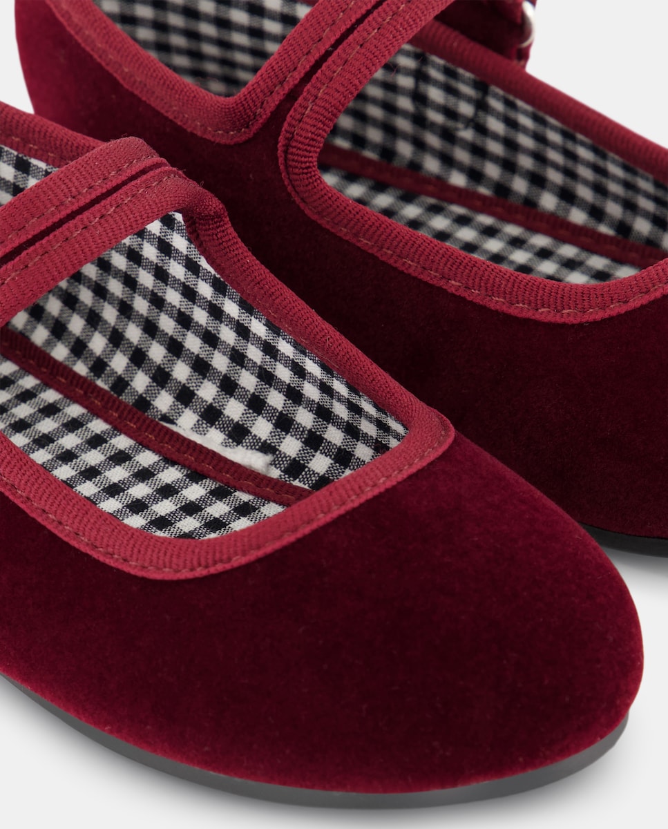 Merceditas bebé terciopelo Morado-5