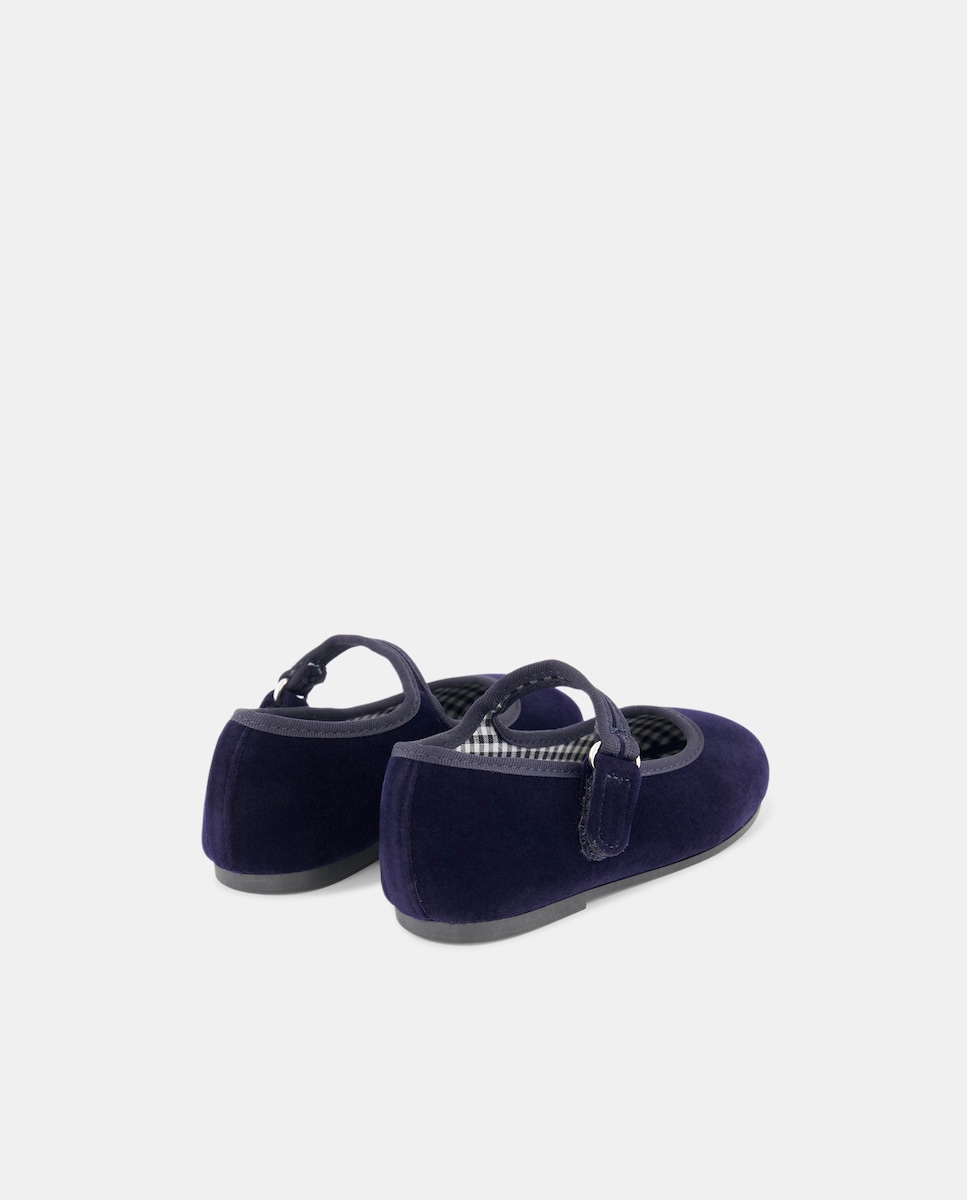 Merceditas bebé terciopelo Azul-3