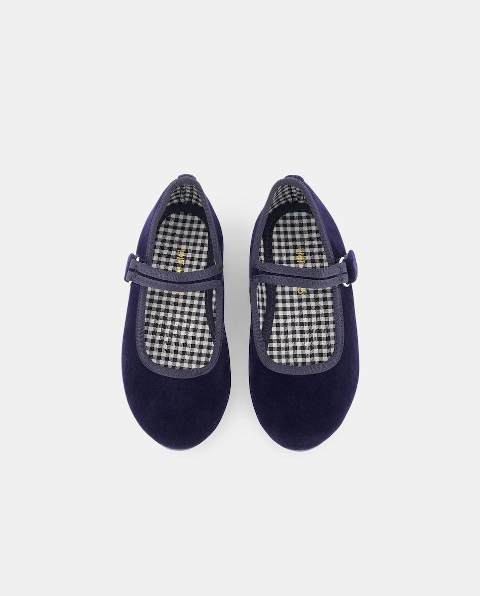 Merceditas bebé terciopelo Azul-4