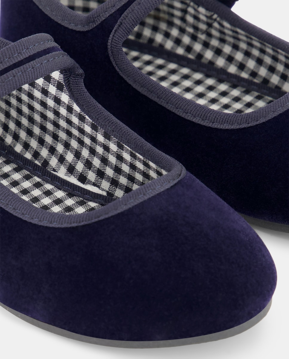 Merceditas bebé terciopelo Azul-5