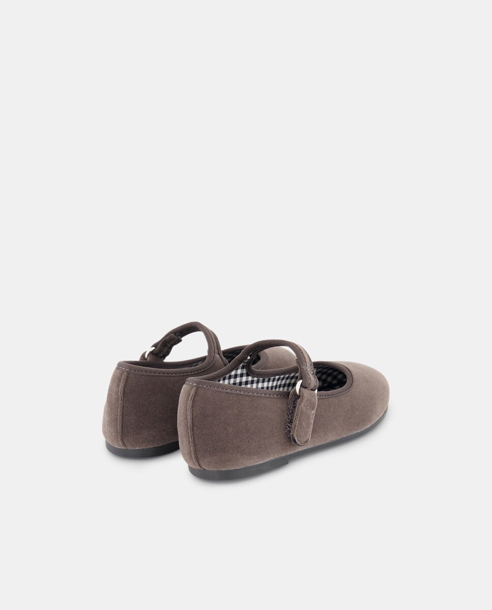 Merceditas bebé terciopelo Gris-3