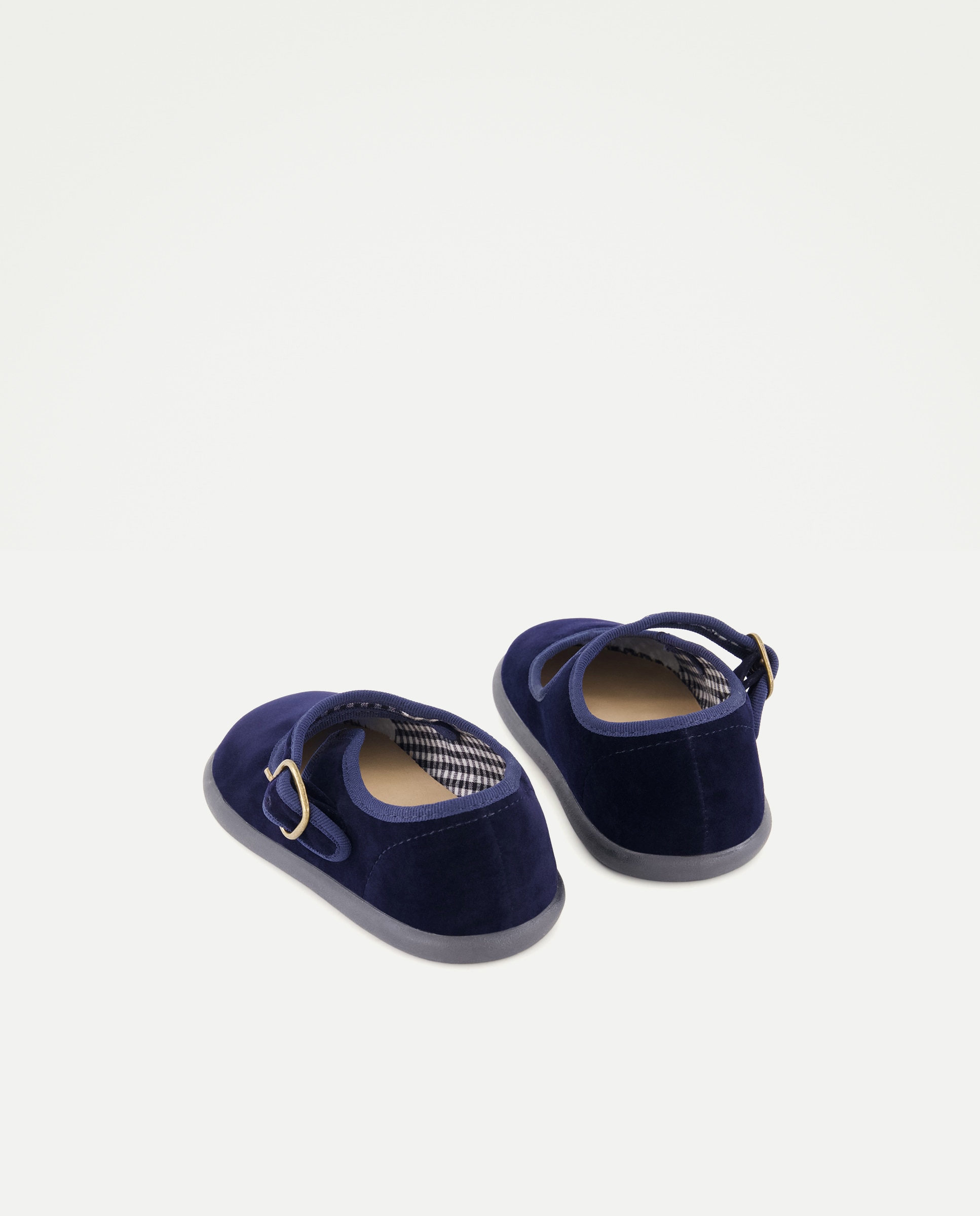 Merceditas bebés suela flexible terciopelo Azul marino-3