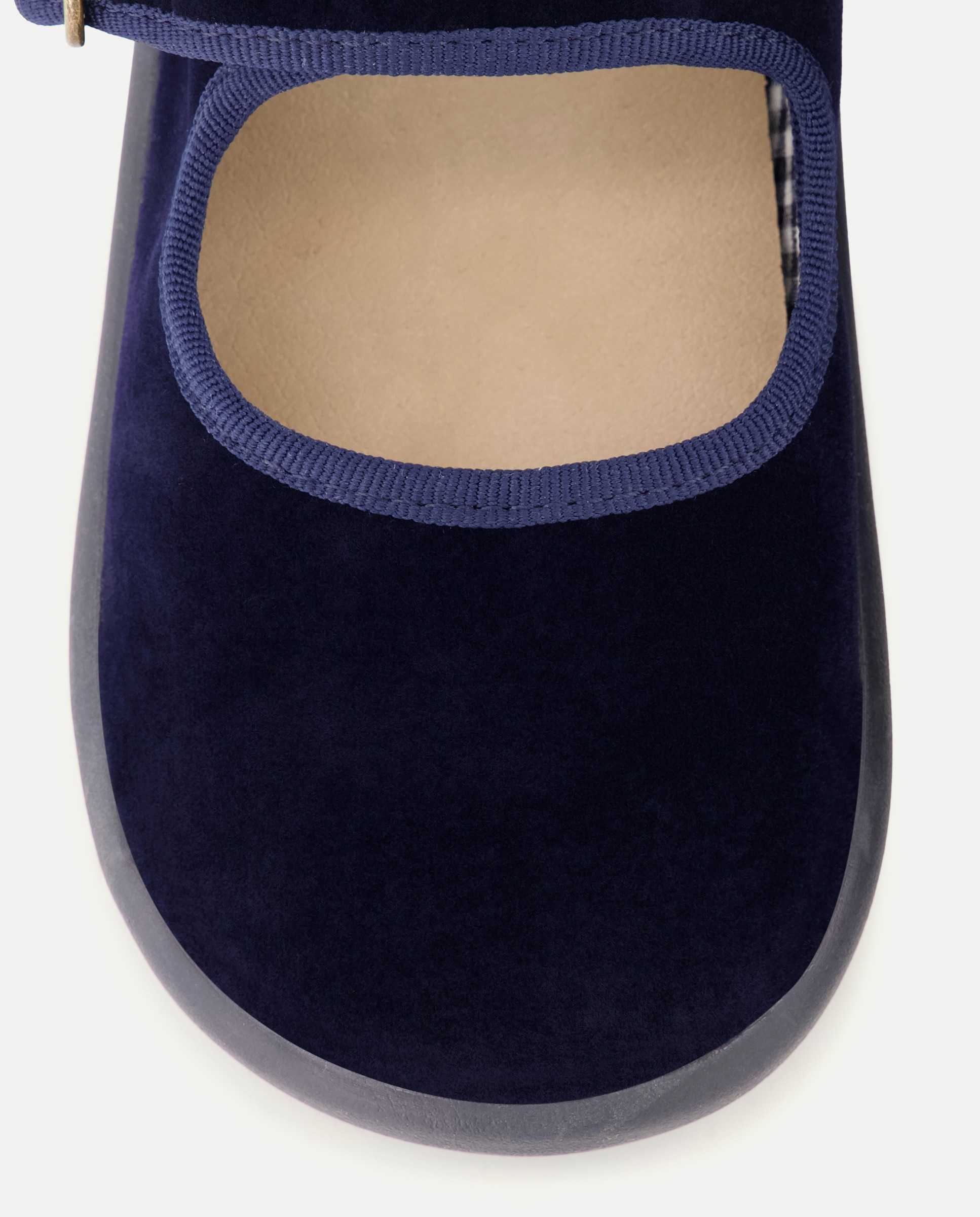 Merceditas bebés suela flexible terciopelo Azul marino-5