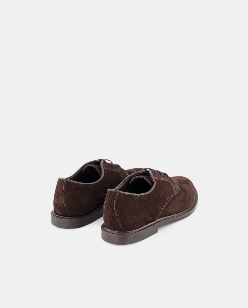 Zapato niño de piel con cordones Chocolate-3