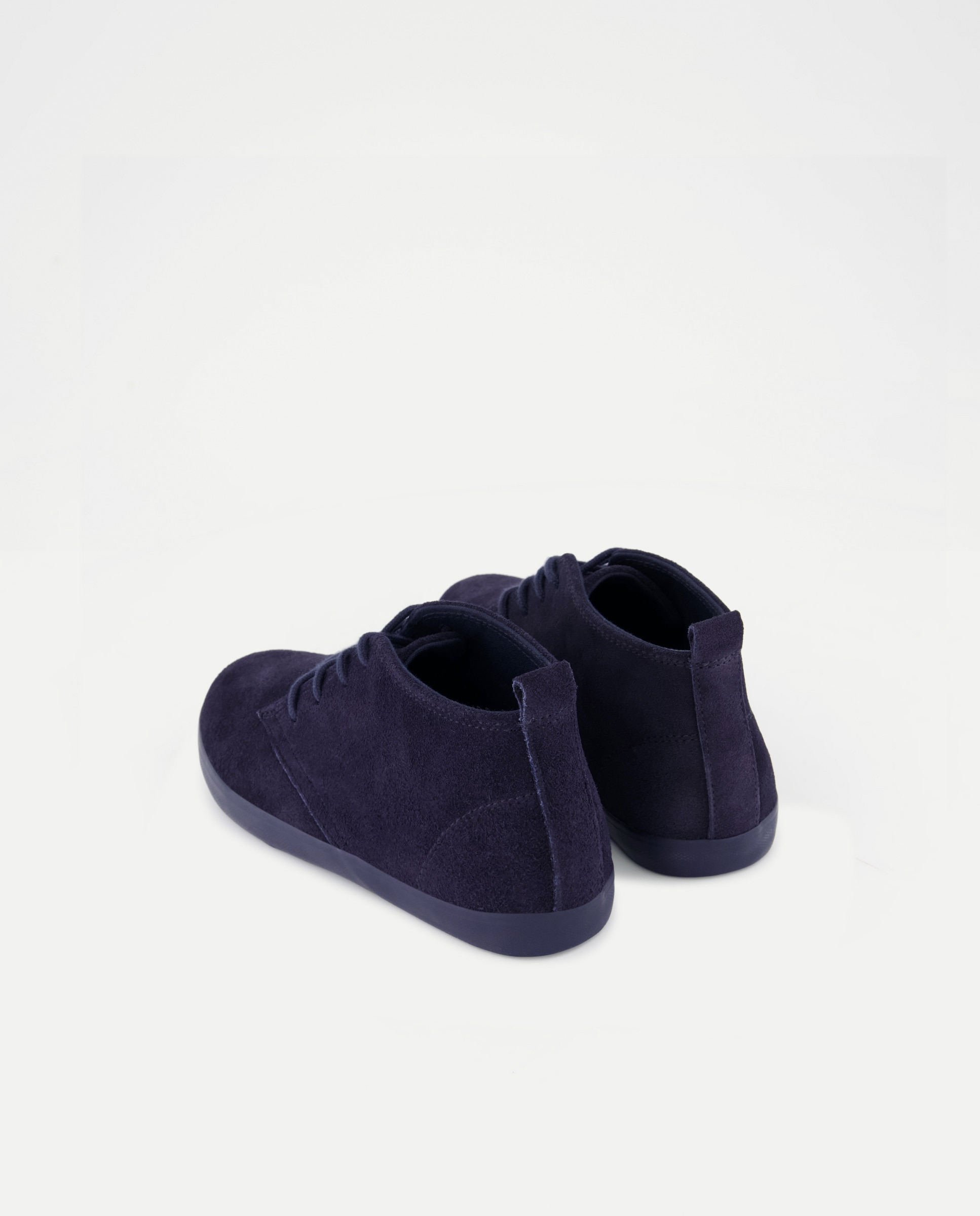 Botín infantil de piel con cordones Azul marino-3