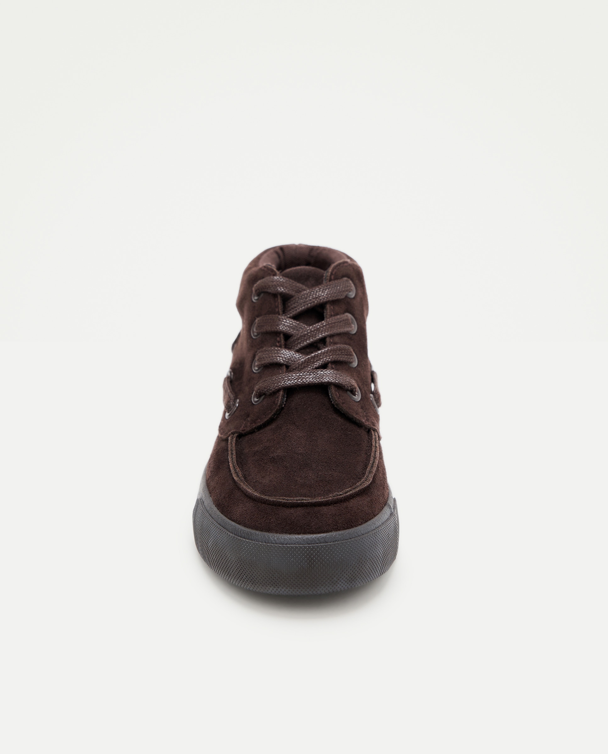 Botín infantil safari de piel con cordones Marrón-4