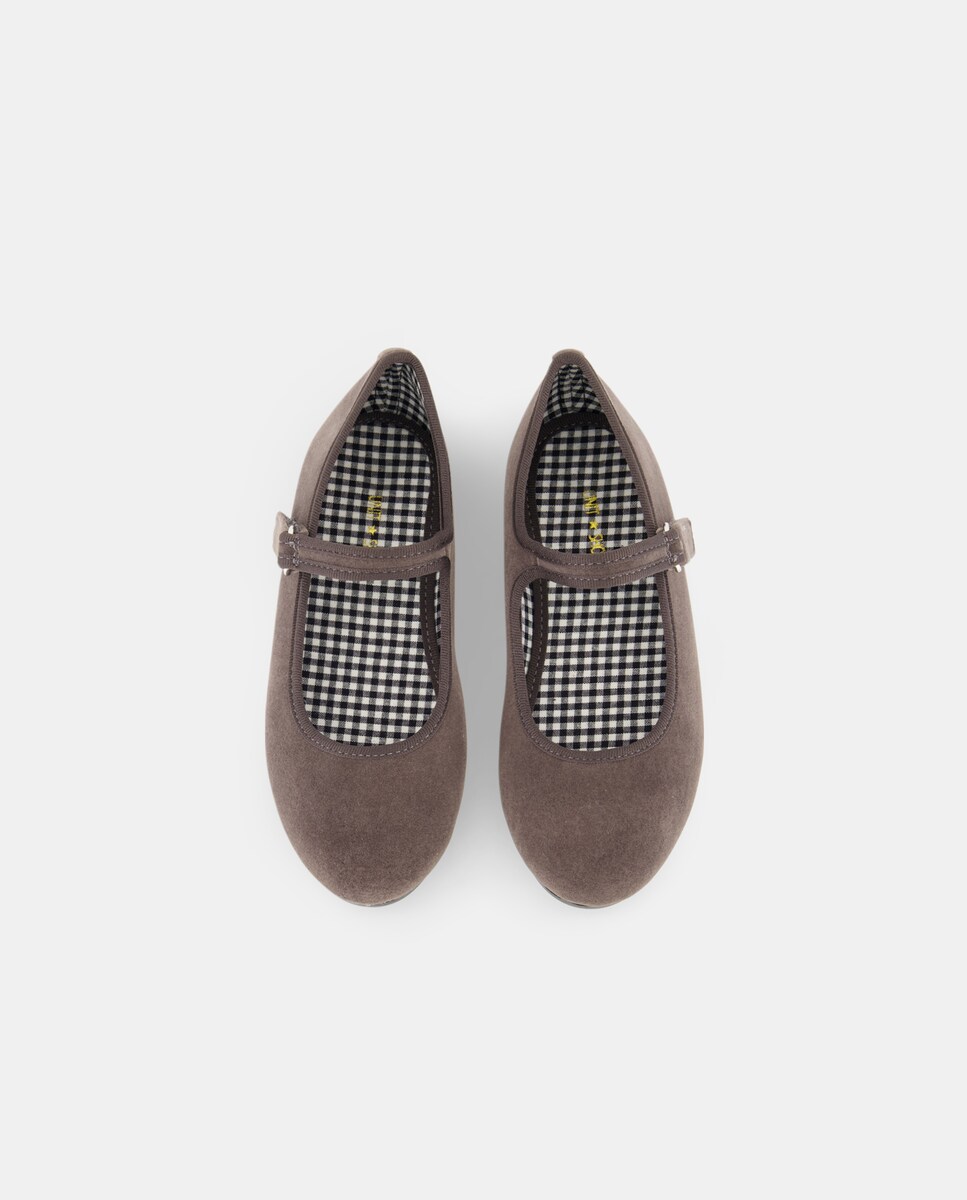 Merceditas niña terciopelo Gris-4